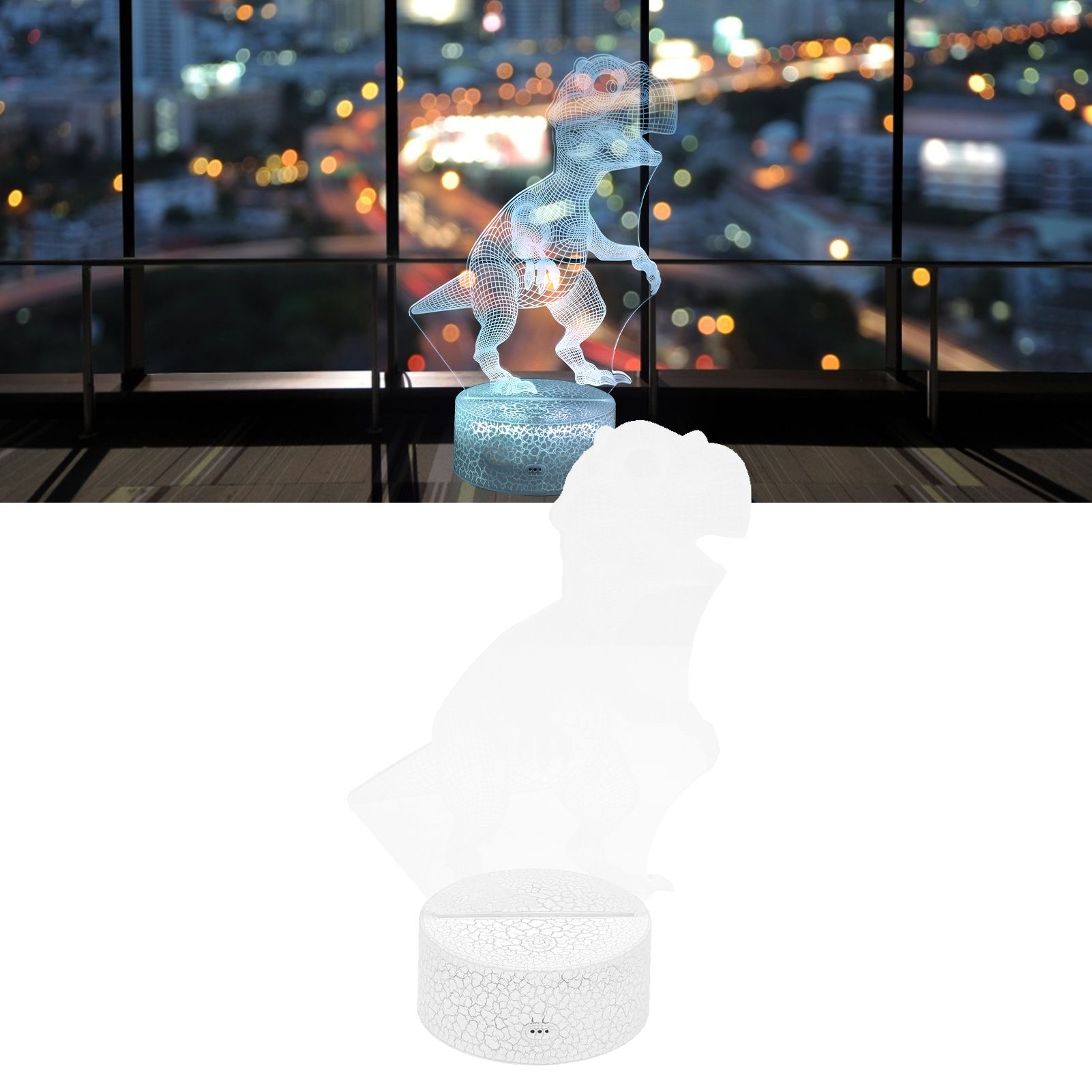 Dinosaur Lamp 16 Colors 4 Modes RGB Colorful Dimmable Remote Night Light Gift view 12