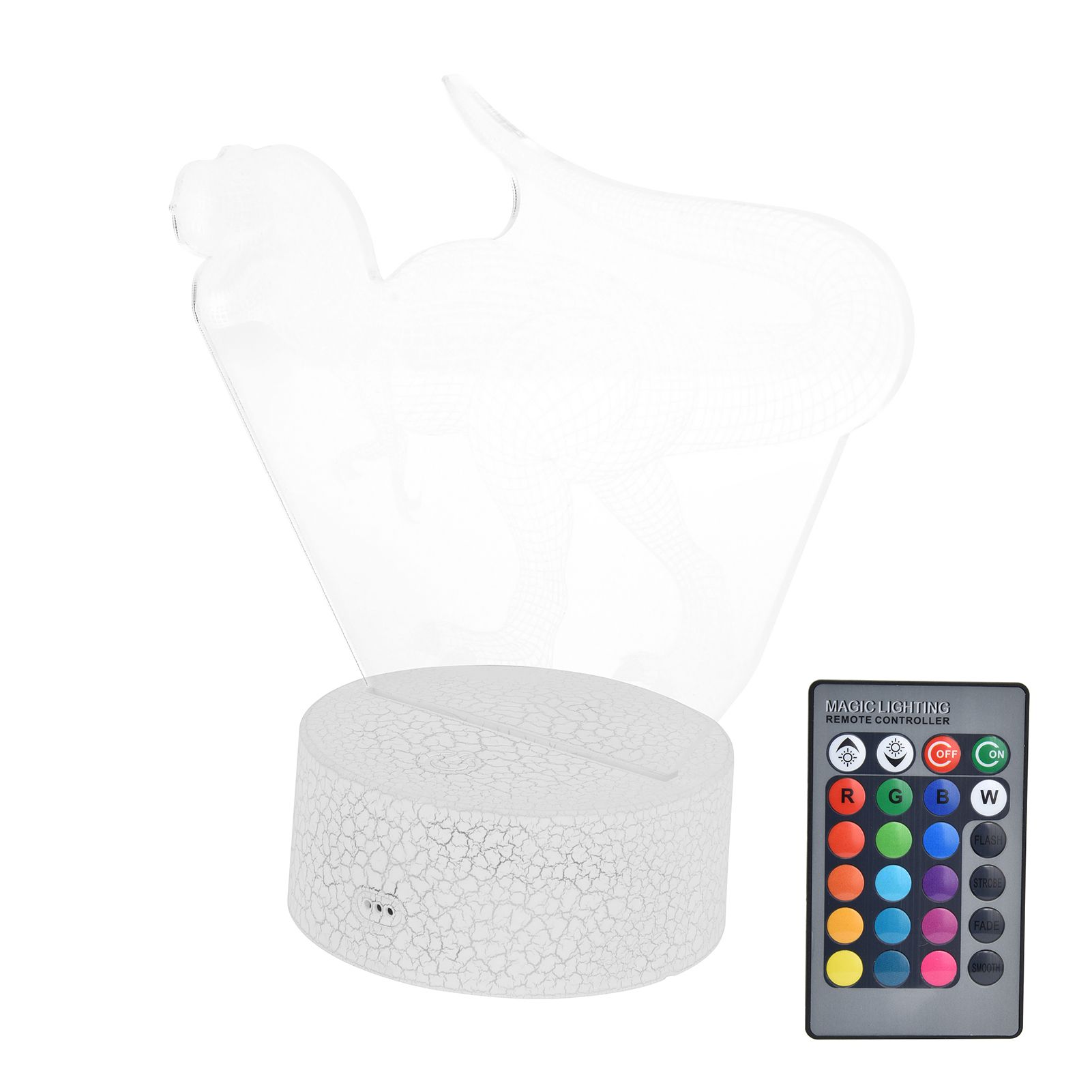Dinosaur Night Light 16 Colors 4 Modes 3 Dimensional Lamp with Remote Control view 6
