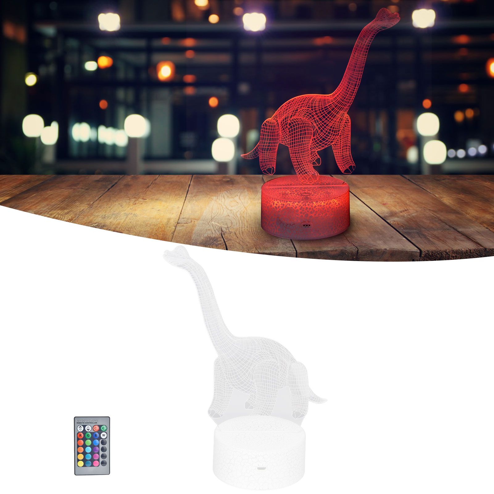 Dinosaur Night Light RGB 16 Colors 4 Modes Dimmable Lamp Support Remote Touch view 12