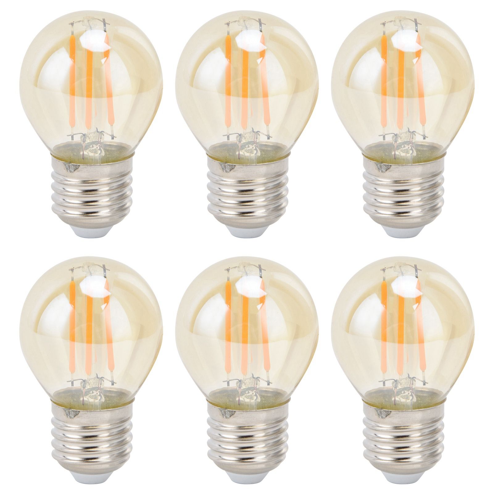 6Pcs Vintage LED Light Bulb Gold Glass Dimmable G45 E27 4W Filament Bulbs Warm view 2