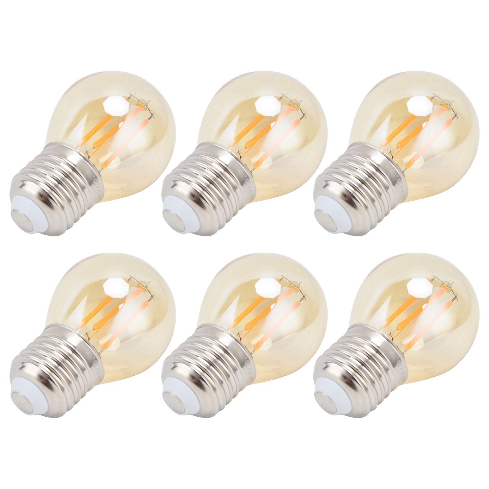 6Pcs Vintage LED Light Bulb Gold Glass Dimmable G45 E27 4W Filament Bulbs Warm view 5