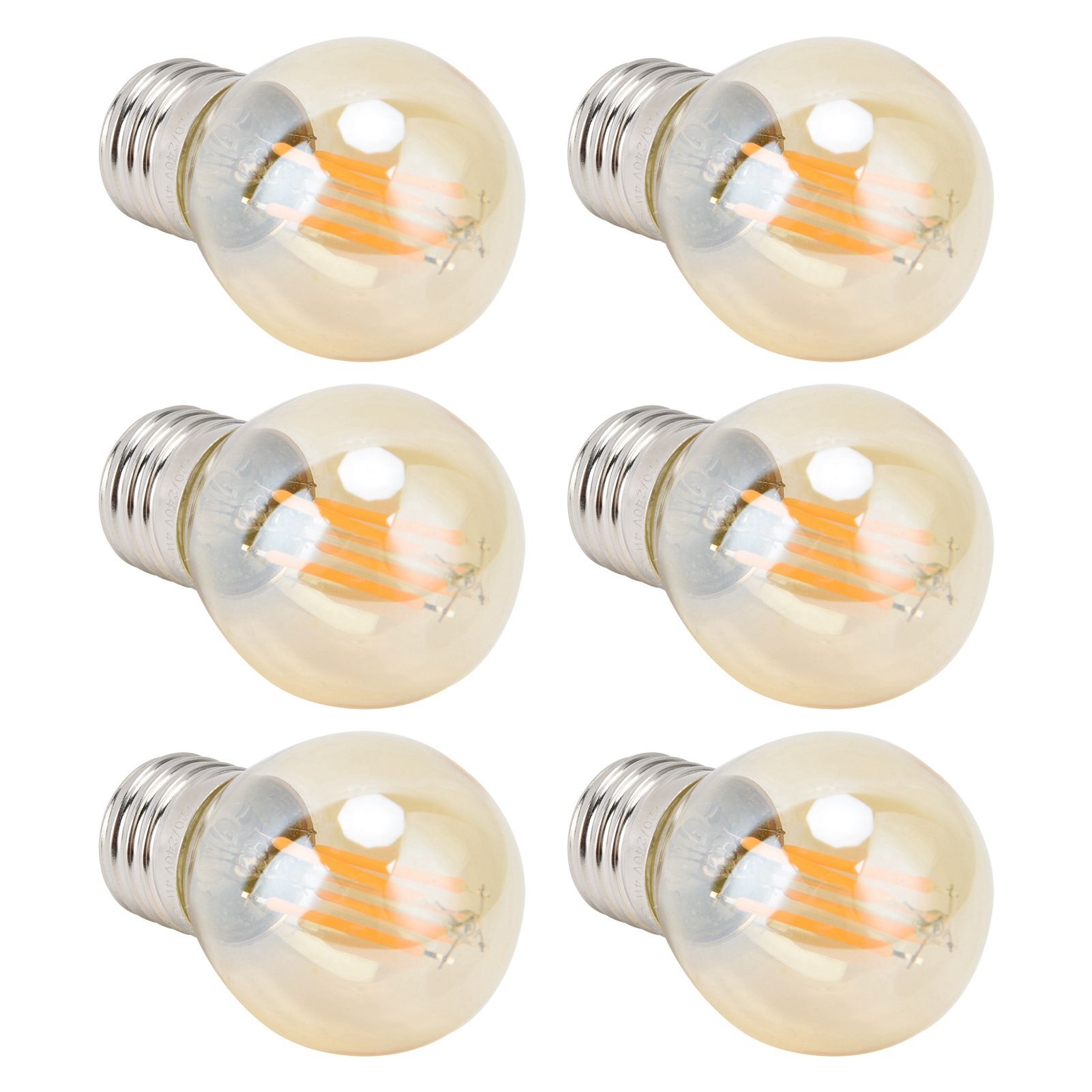 6Pcs Vintage LED Light Bulb Gold Glass Dimmable G45 E27 4W Filament Bulbs Warm view 10