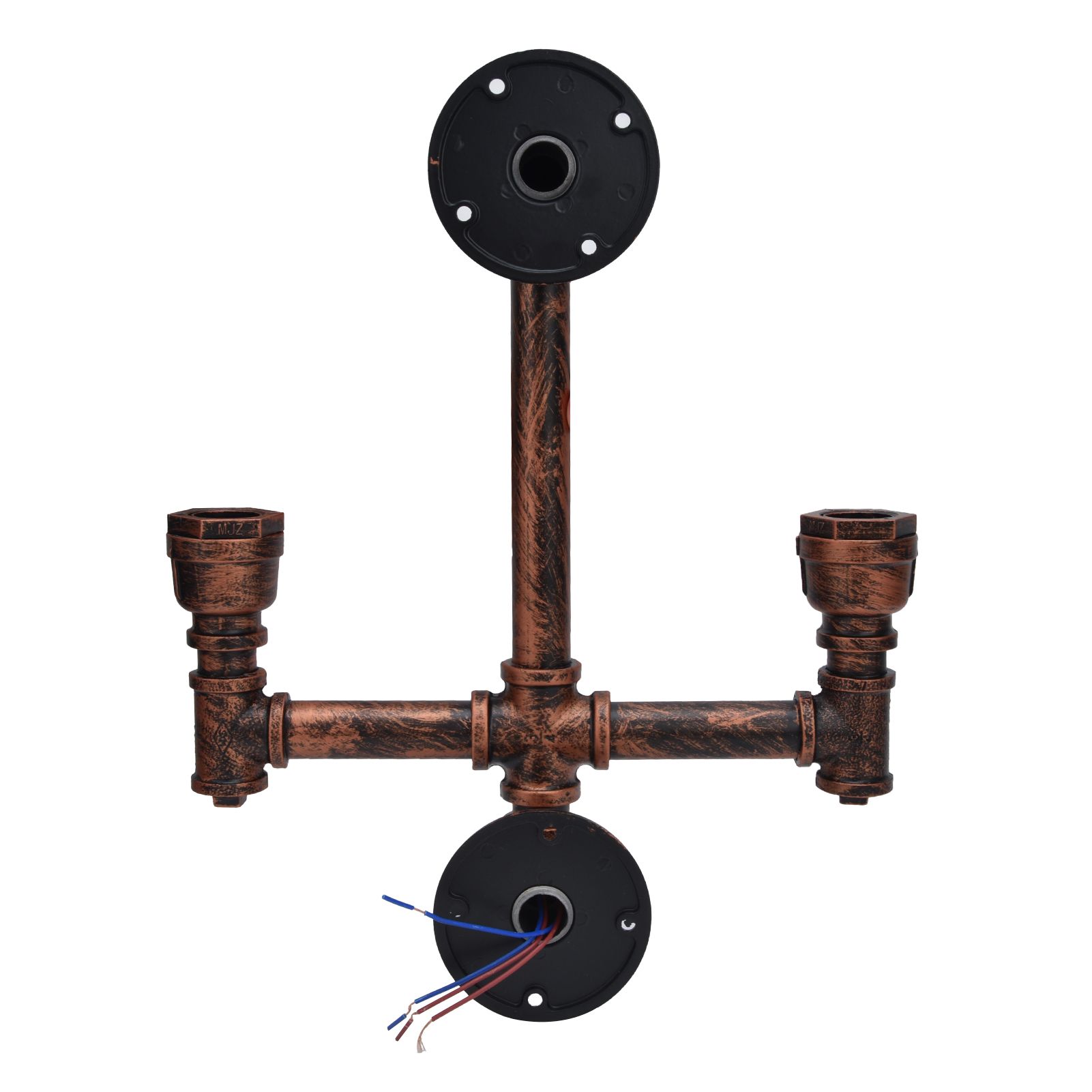 Iron Wall Lamp Double Head Water Pipe Lamp Steampunk Wall Lamp with E27 Socket view 4