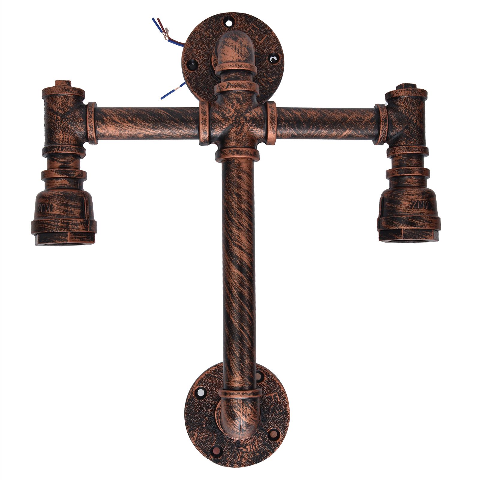 Iron Wall Lamp Double Head Water Pipe Lamp Steampunk Wall Lamp with E27 Socket view 9