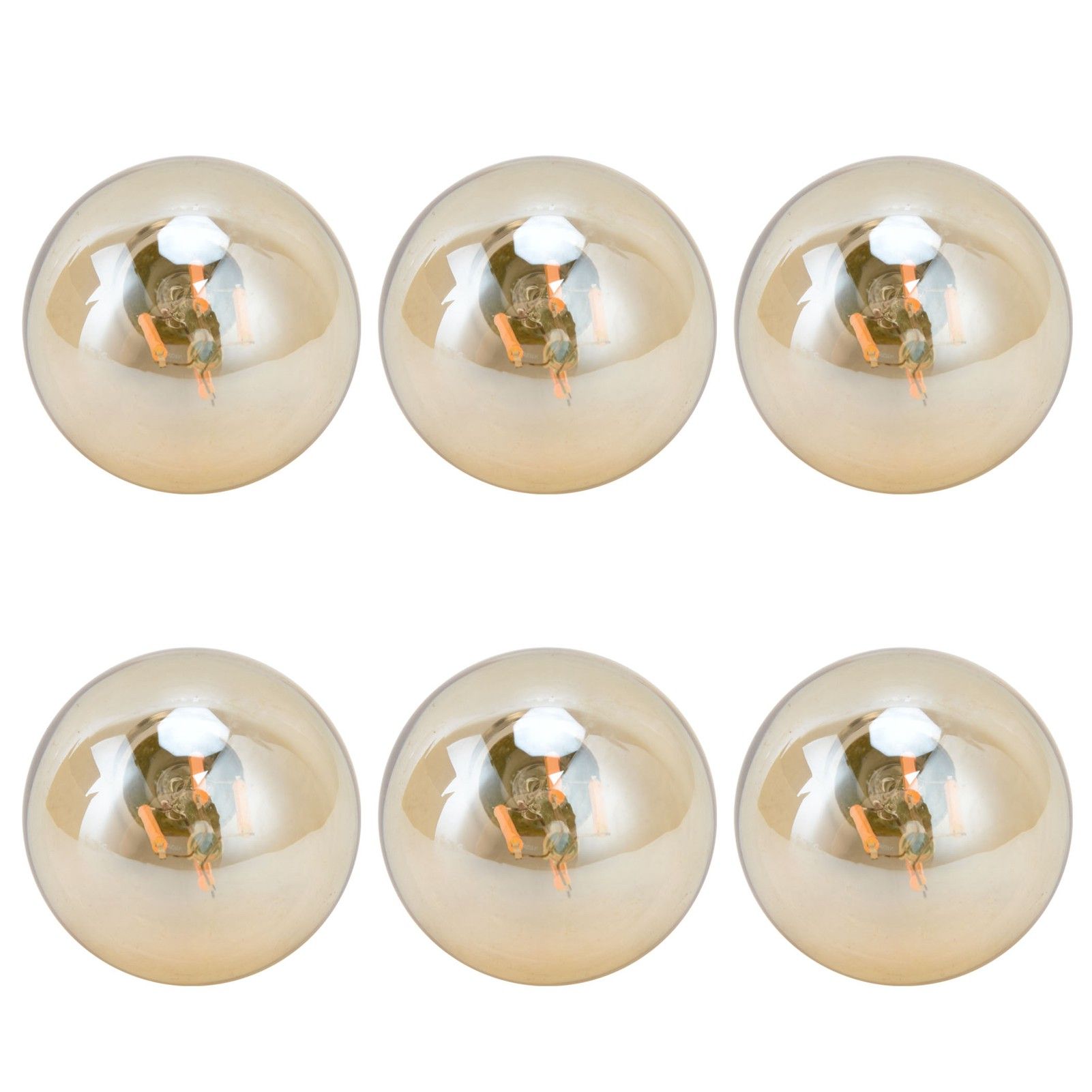 6PCS Gold G45 Vintage Bulb E14 Base Lamp for Home Light Fixtures Decorative 4W