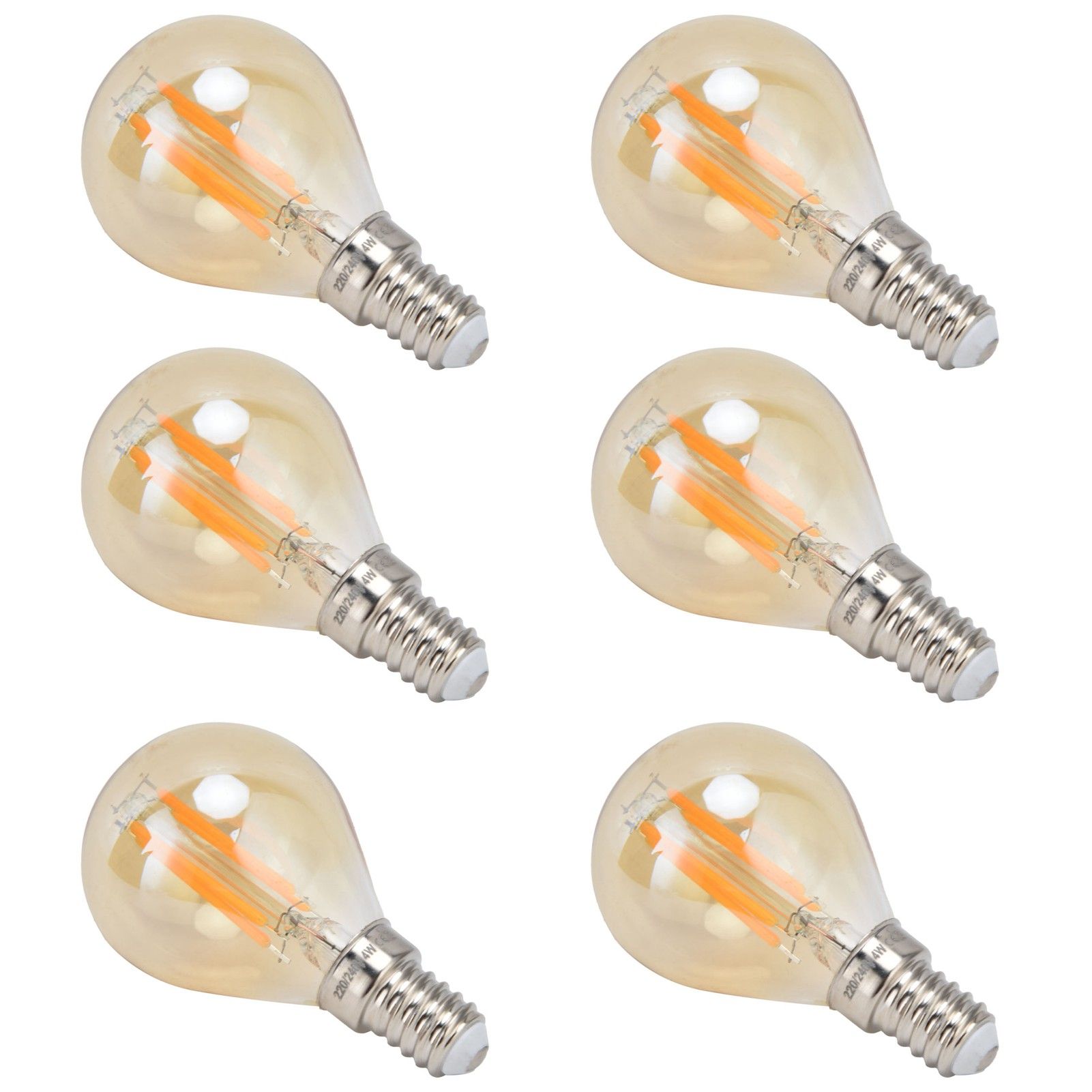 6PCS Gold G45 Vintage Bulb E14 Base Lamp for Home Light Fixtures Decorative 4W view 4