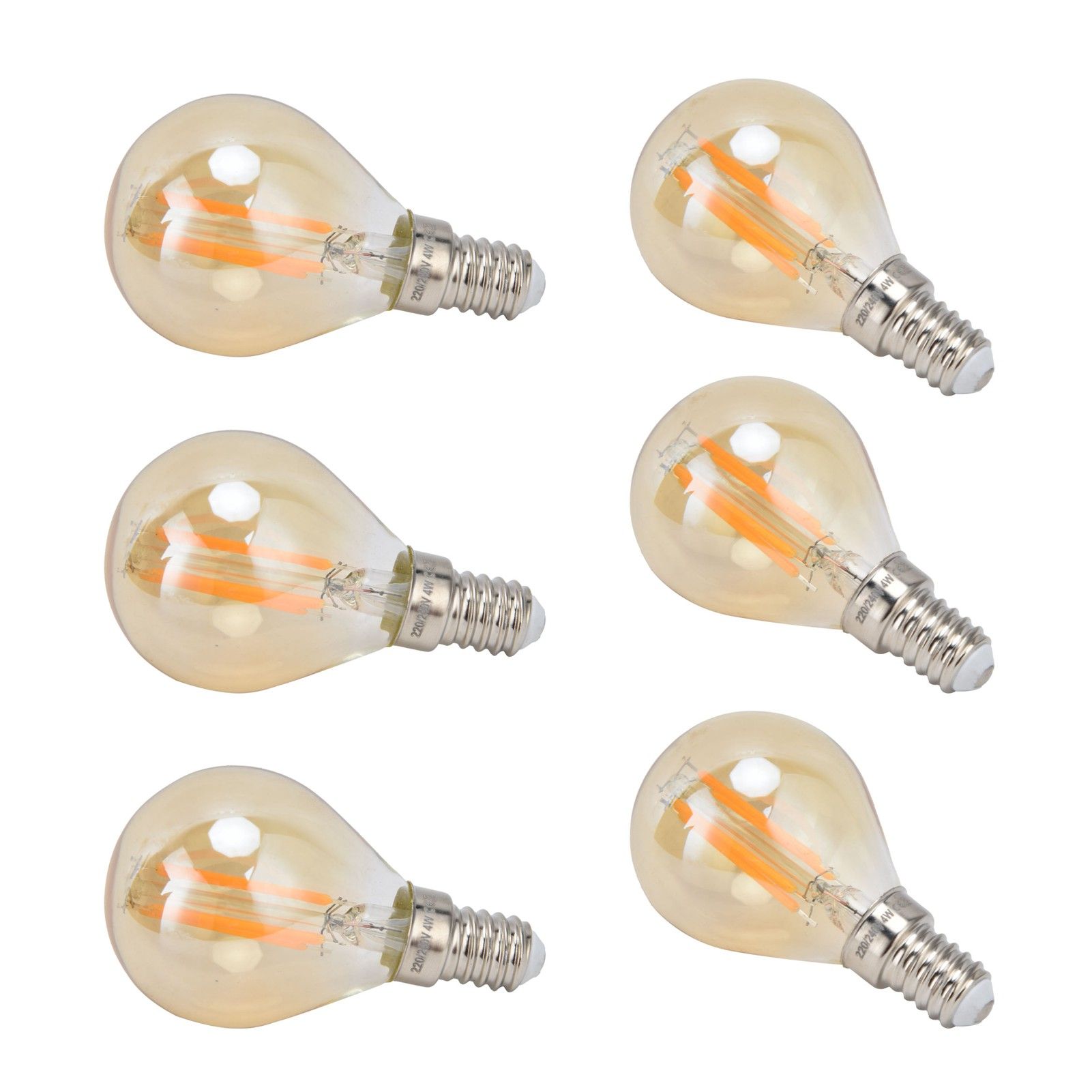 6PCS Gold G45 Vintage Bulb E14 Base Lamp for Home Light Fixtures Decorative 4W view 8