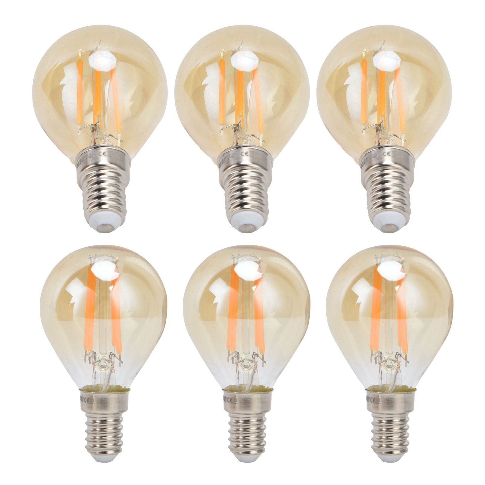 6PCS Gold G45 Vintage Bulb E14 Base Lamp for Home Light Fixtures Decorative 4W view 9