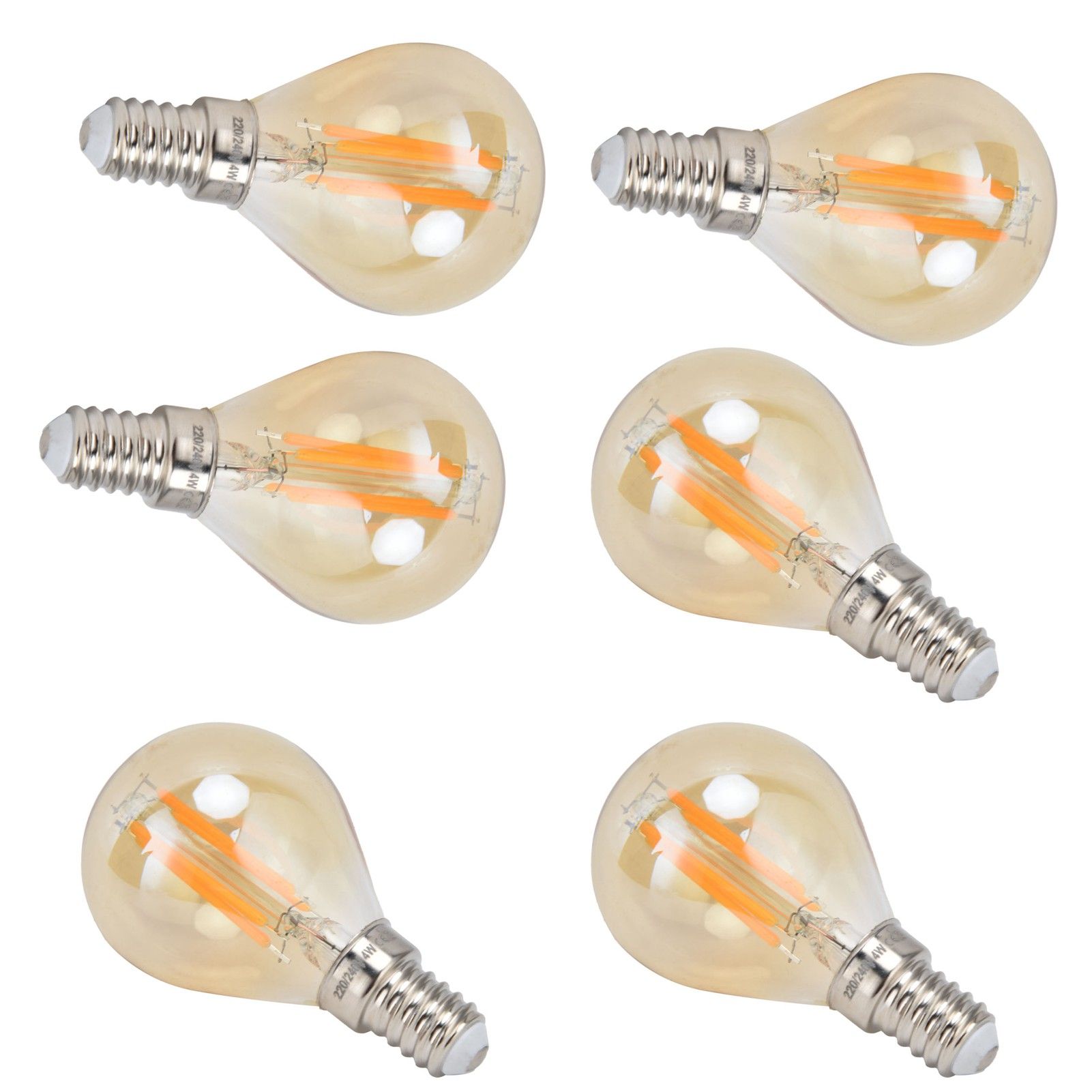 6PCS Gold G45 Vintage Bulb E14 Base Lamp for Home Light Fixtures Decorative 4W view 10
