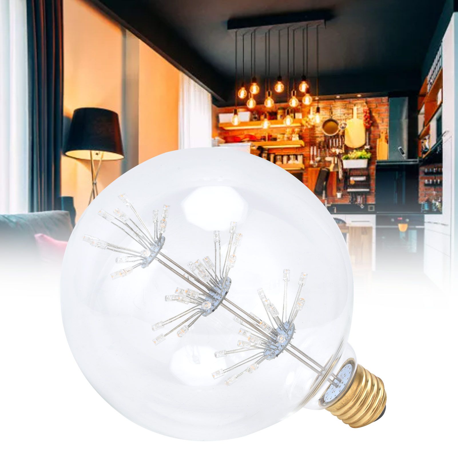 Antique Glass Light Bulb 3W G125 E27 Vintage Bulb for Holiday Party Festival view 11