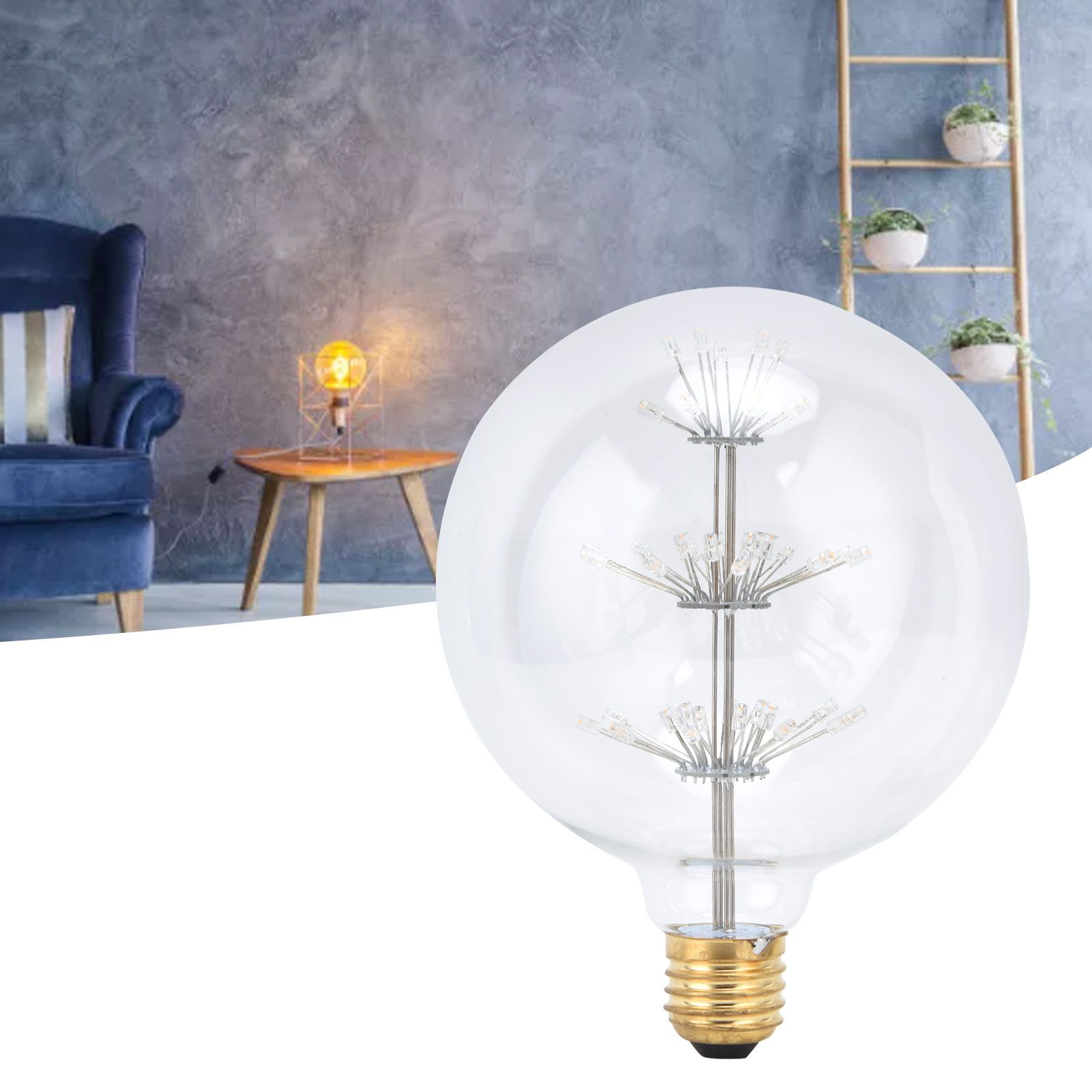 Antique Glass Light Bulb 3W G125 E27 Vintage Bulb for Holiday Party Festival view 12