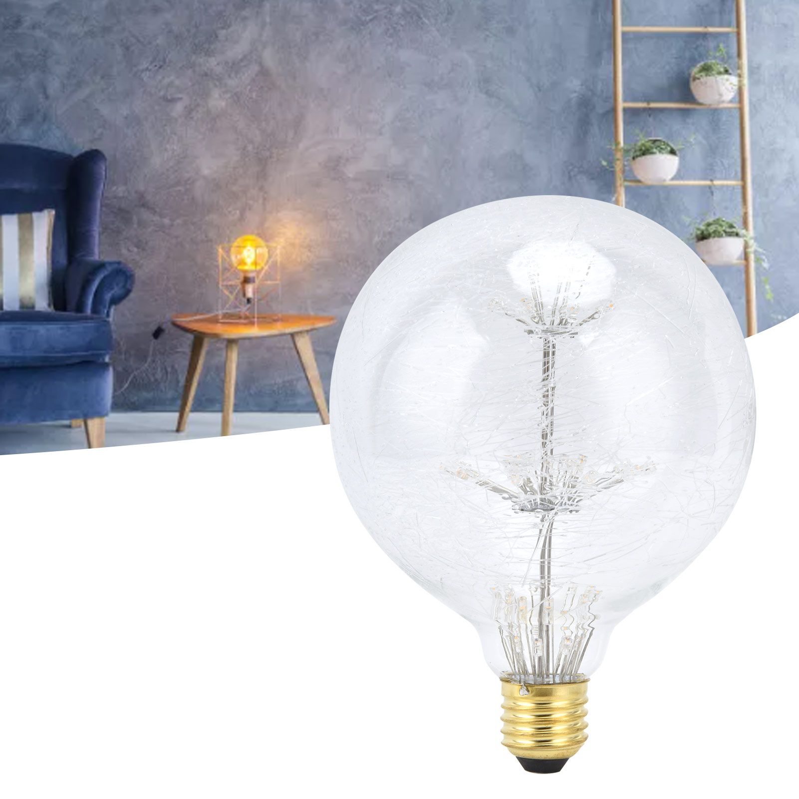 Vintage Light Bulb Glass 3W LED G125 E27 Globe Round Bulb 85‑265V Warm Light view 12