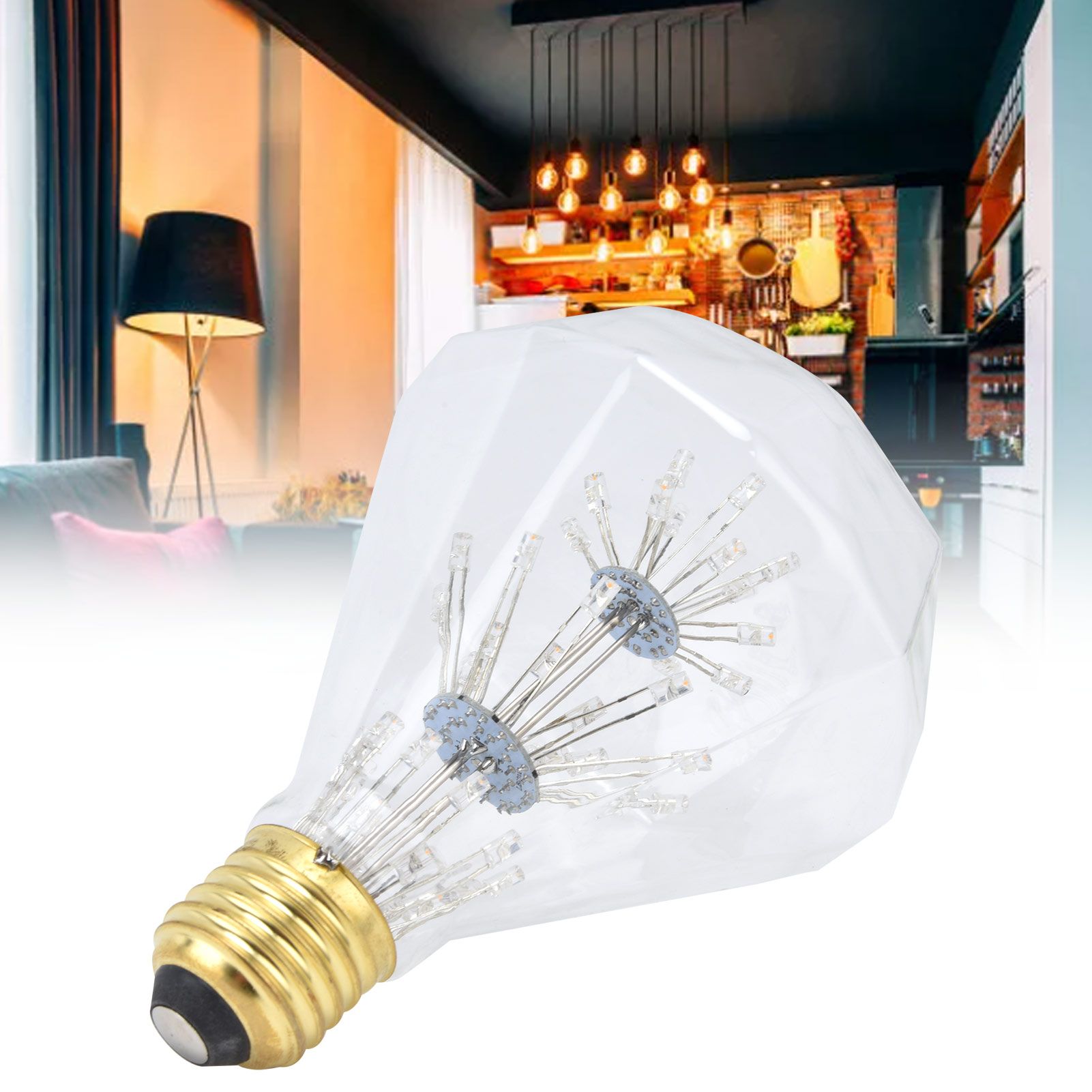 Vintage Glass LED Light Bulb 3W E27 Antique Festive Decorative Round Bulb view 11