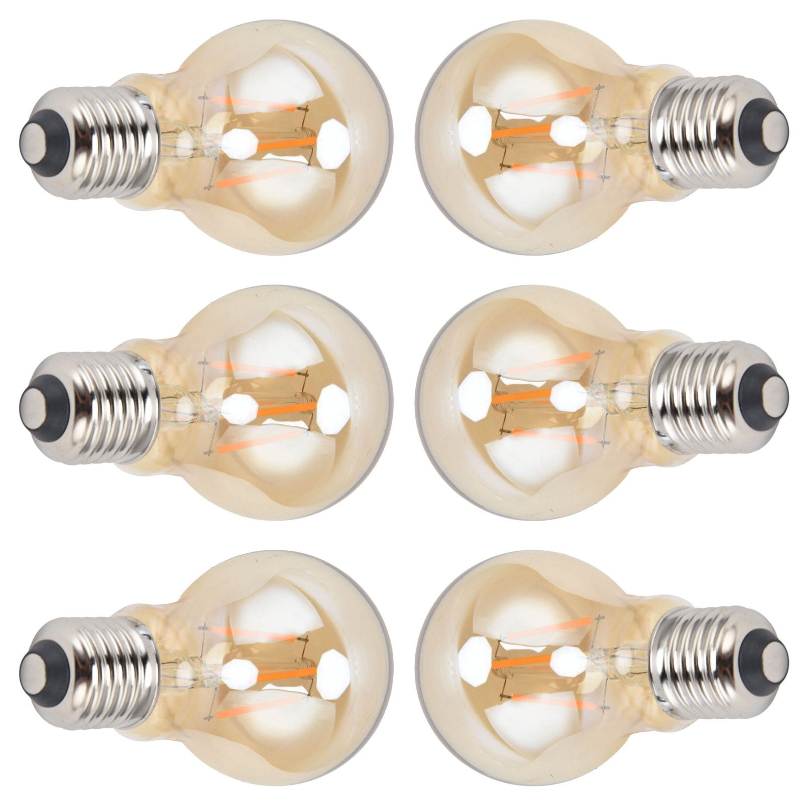 6PCS A60 LED Filament Lamp Antique Vintage Bulbs 4W E27 Base Gold Glass Bulb view 10
