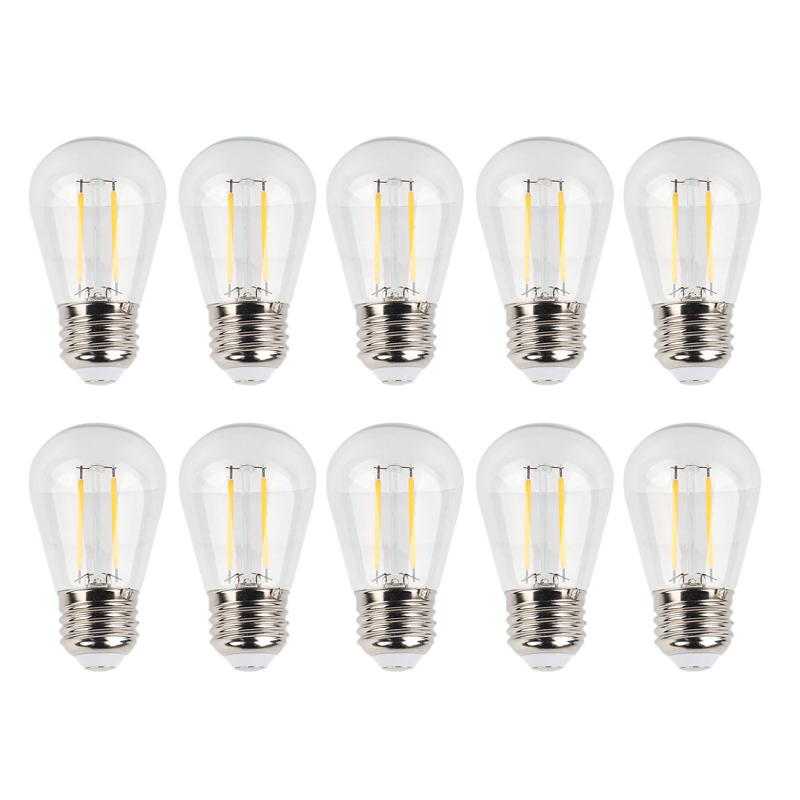10Pcs Vintage Light Bulb S14 E27 180LM Transparent Glass LED Filament Bulbs 2W view 2