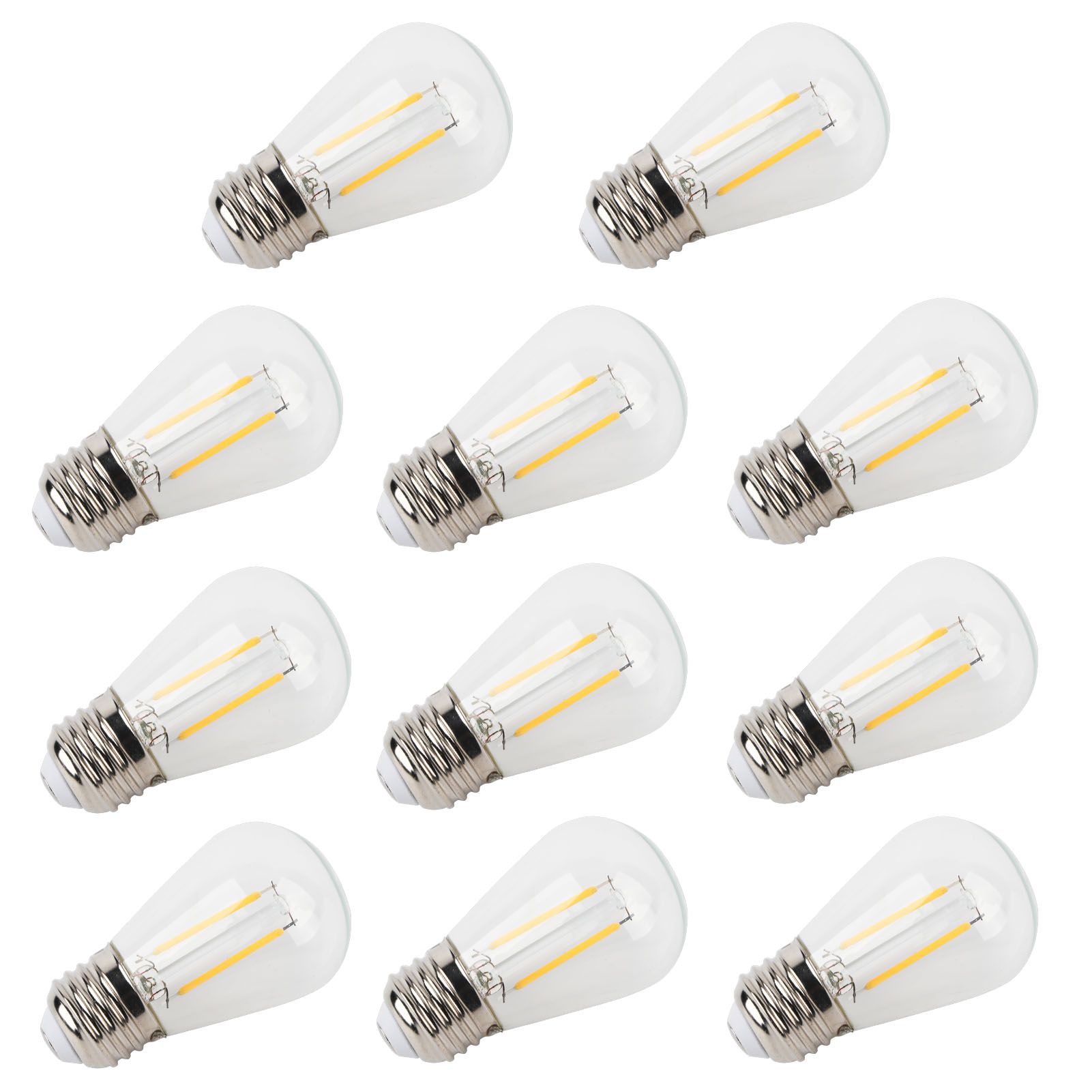 10Pcs Vintage Light Bulb S14 E27 180LM Transparent Glass LED Filament Bulbs 2W view 3