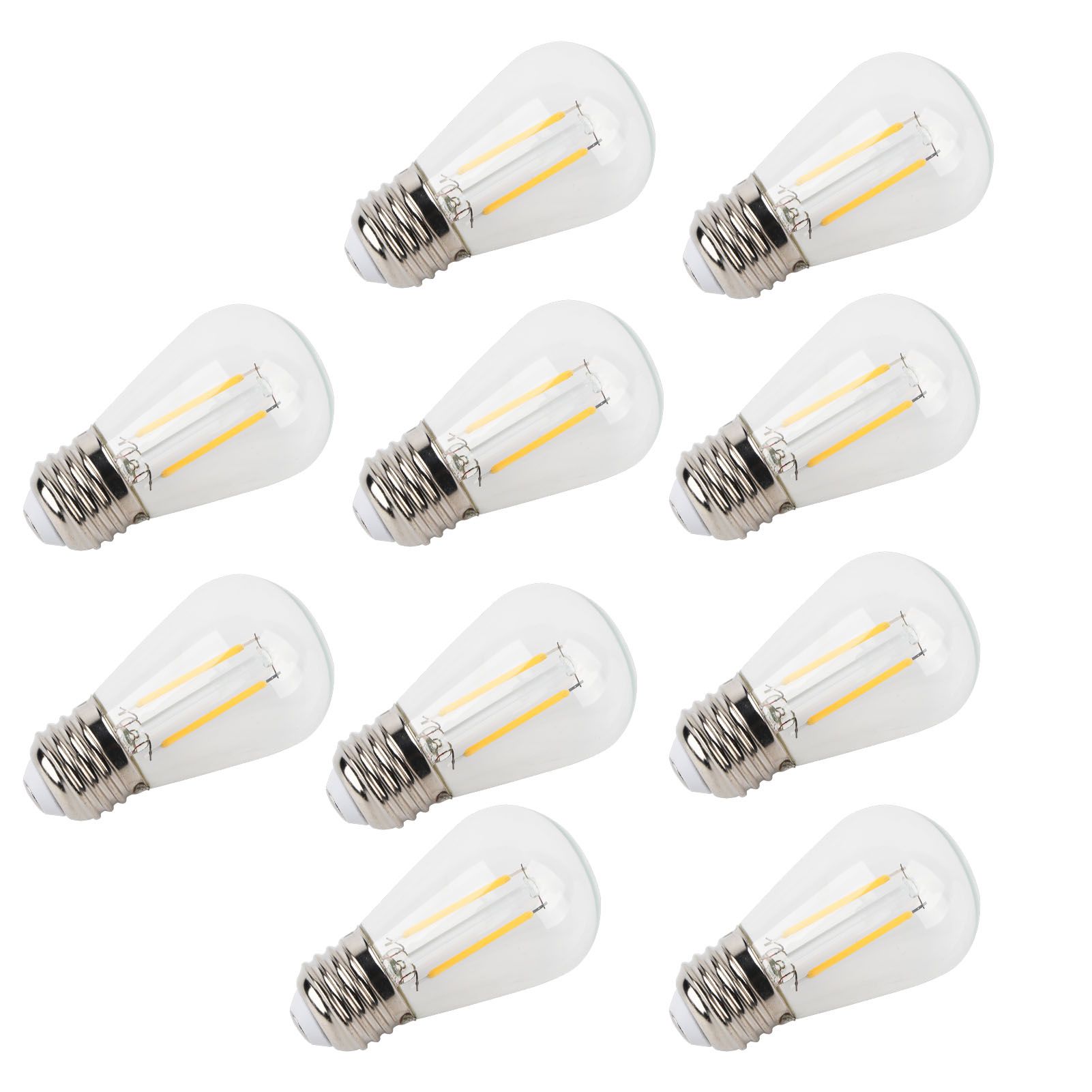 10Pcs Vintage Light Bulb S14 E27 180LM Transparent Glass LED Filament Bulbs 2W view 5