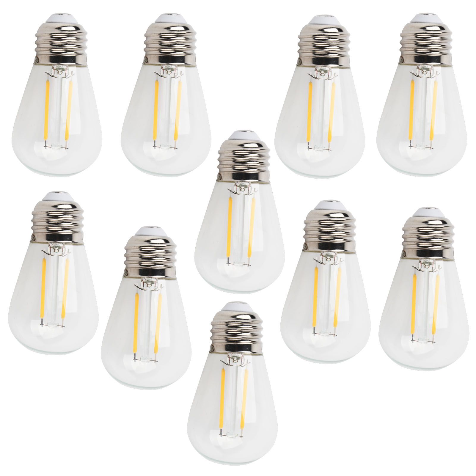 10Pcs Vintage Light Bulb S14 E27 180LM Transparent Glass LED Filament Bulbs 2W view 10
