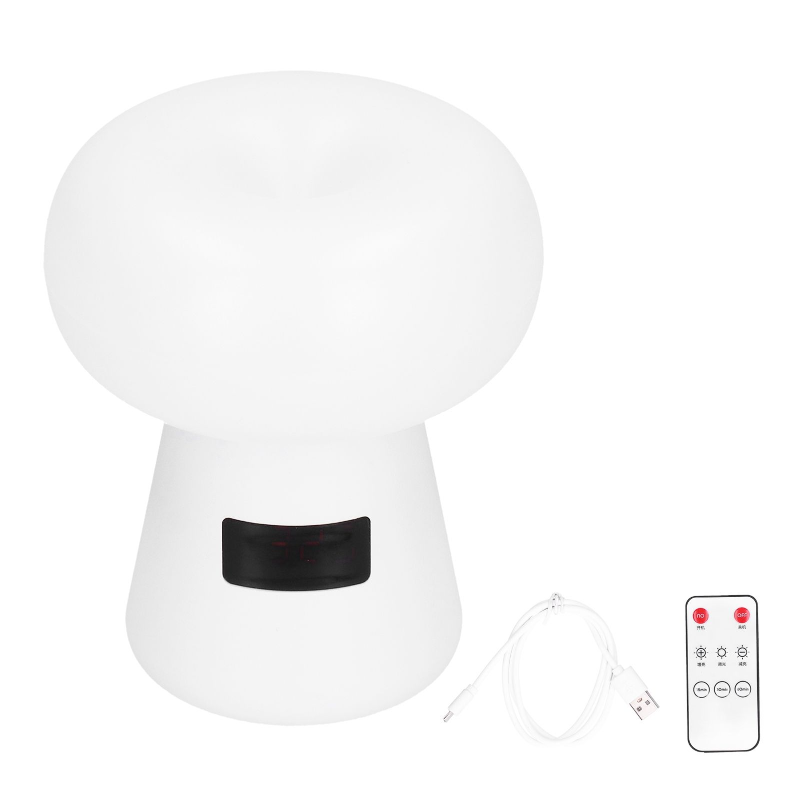 Night Light White Rechargeable Remote Control Clock 3 Levels Timing 6 Levels view 2
