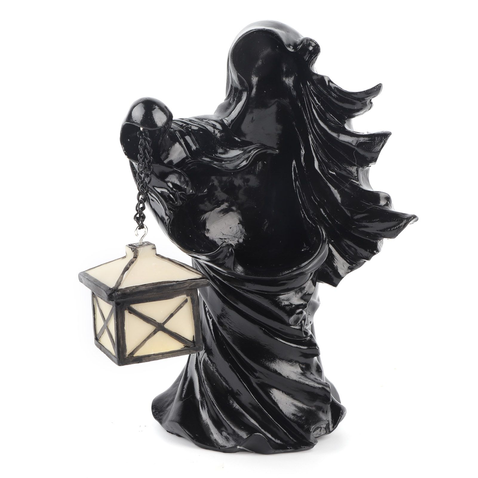 LED Halloween Ornament Resin Witch Sculpture Statue Lantern for Garden Terrace view 2