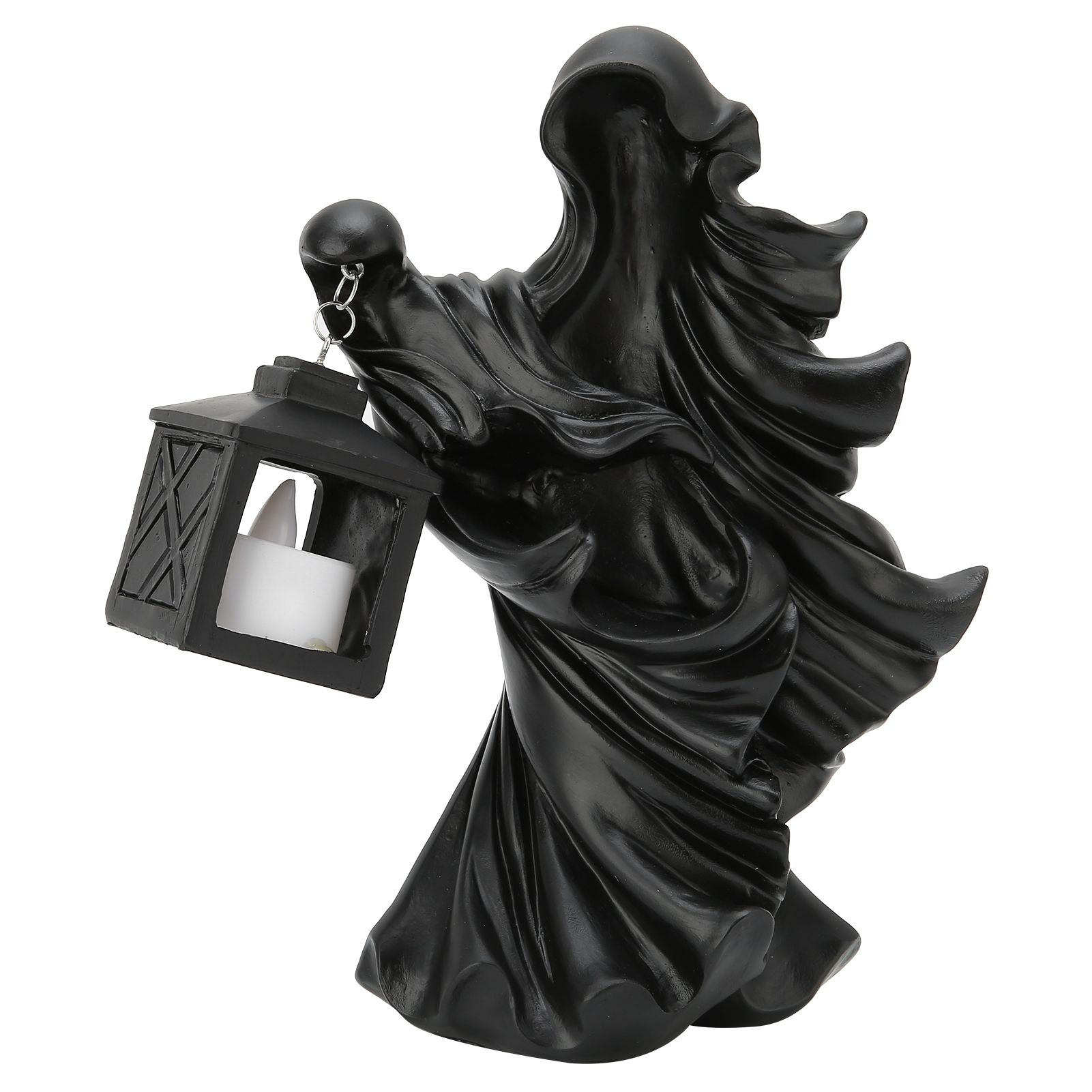 LED Halloween Ornament Resin Witch Sculpture Statue Lantern for Garden Terrace view 5