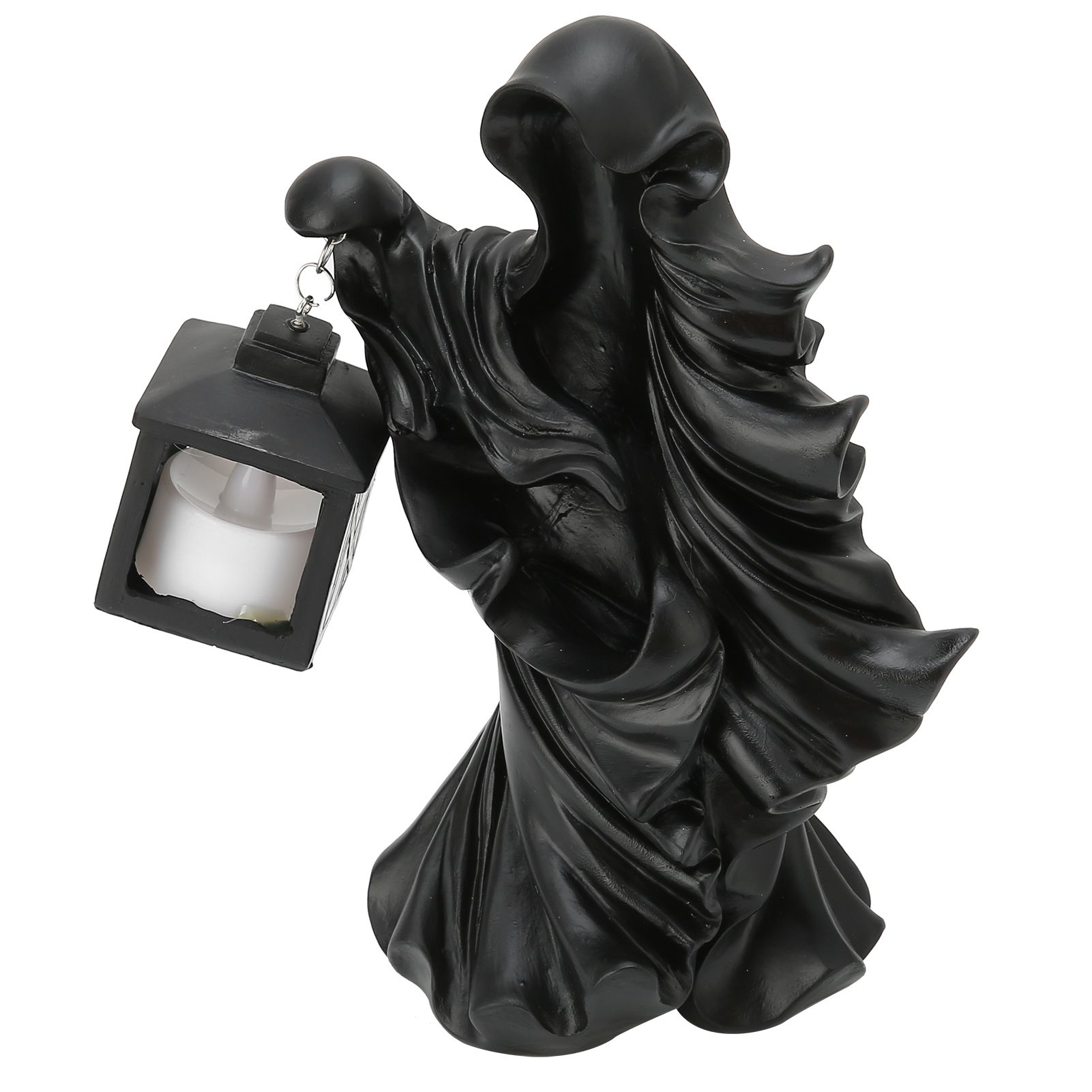 LED Halloween Ornament Resin Witch Sculpture Statue Lantern for Garden Terrace view 6