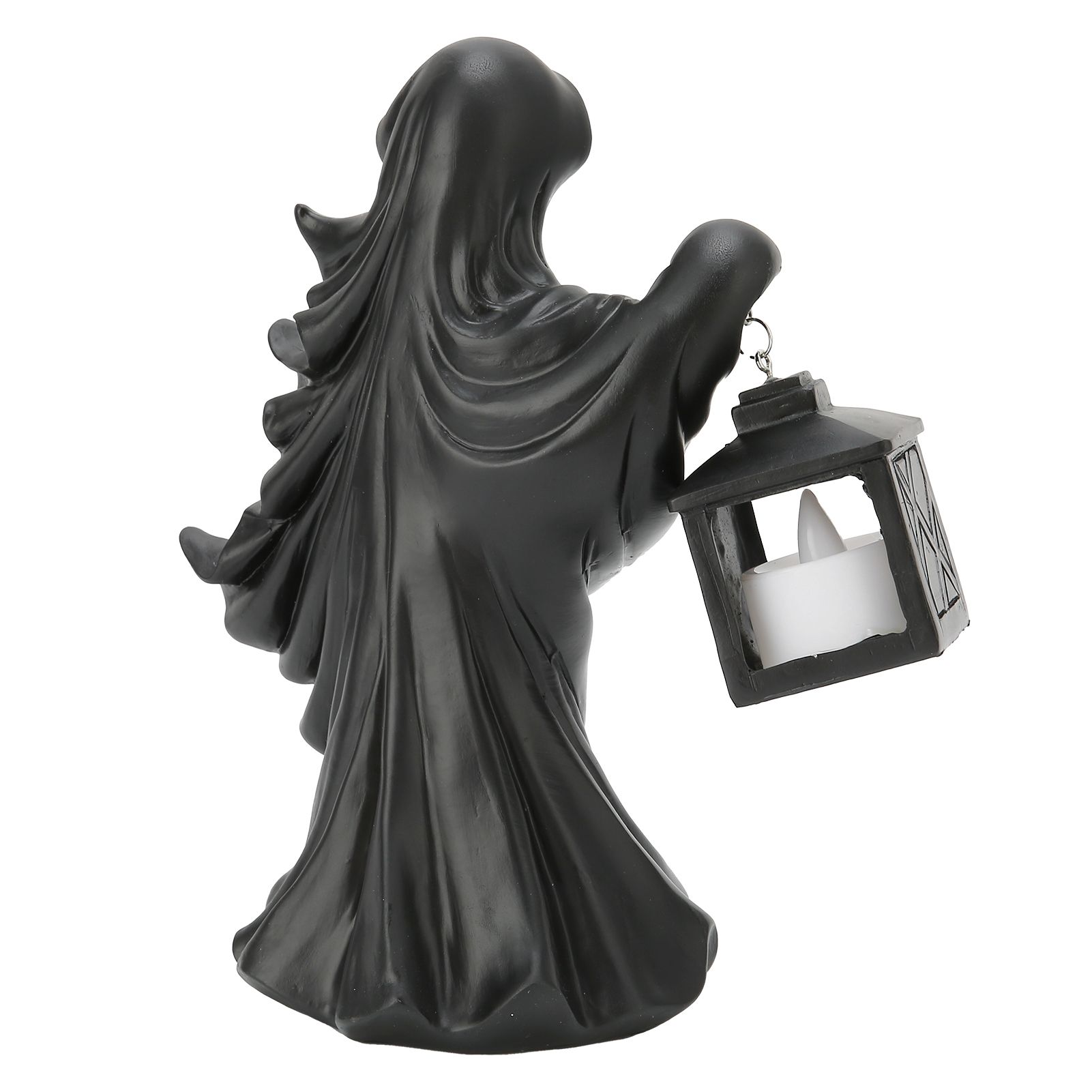 LED Halloween Ornament Resin Witch Sculpture Statue Lantern for Garden Terrace view 7
