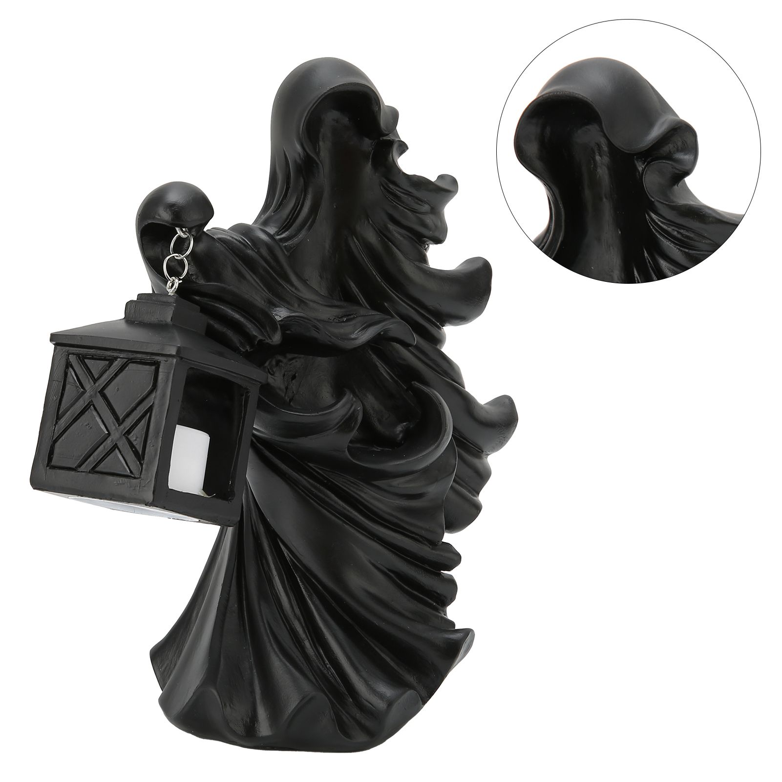 LED Halloween Ornament Resin Witch Sculpture Statue Lantern for Garden Terrace view 10
