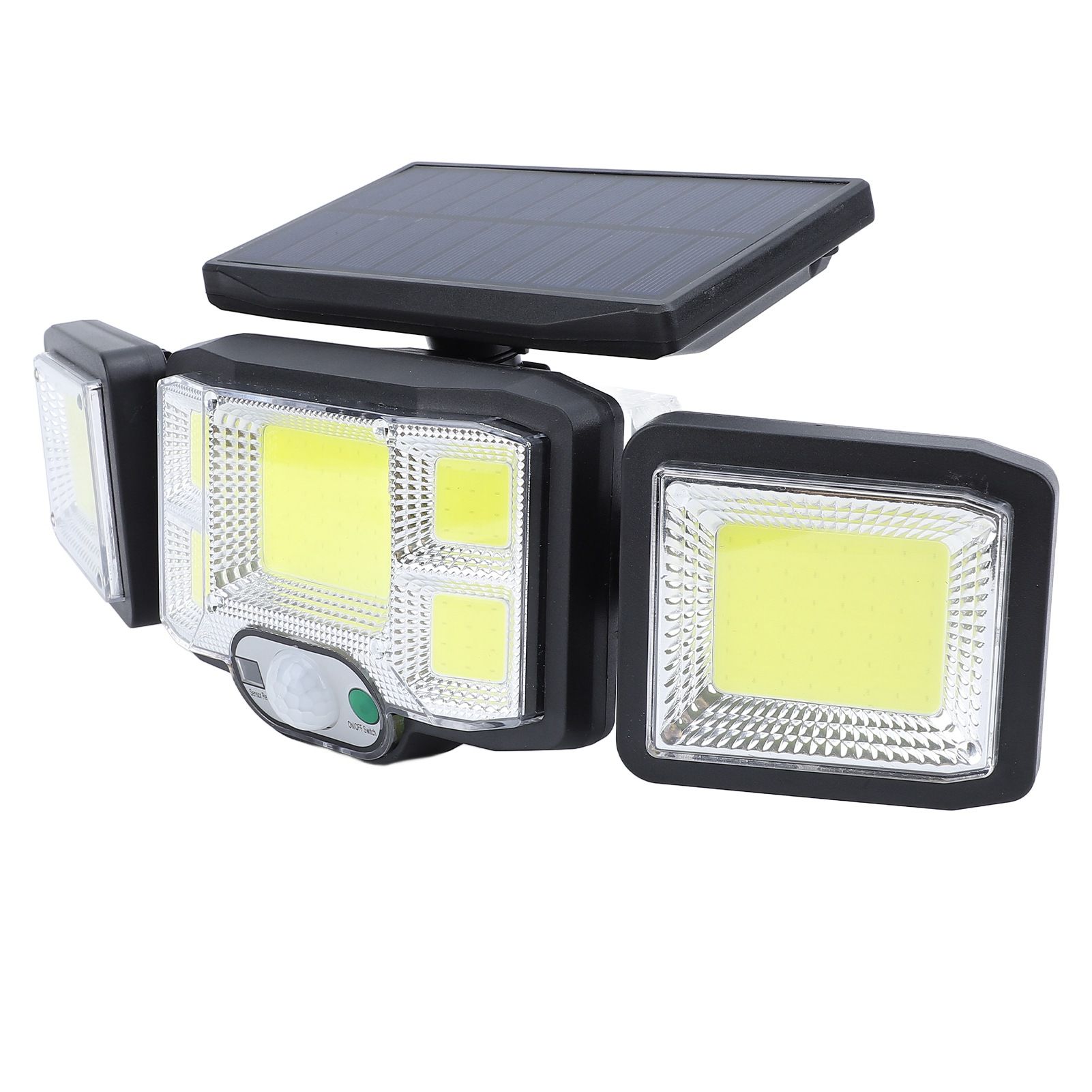 3 Heads Outdoor Solar Wall Light with Remote Control Motion Sensor 3 Lighting