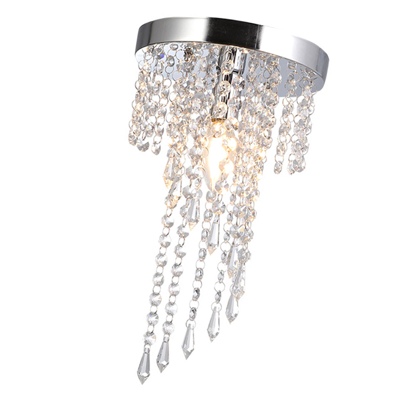 Crystal Flush Mount Chandelier Fixture Elegant Modern Ceiling Light Lamp for view 12