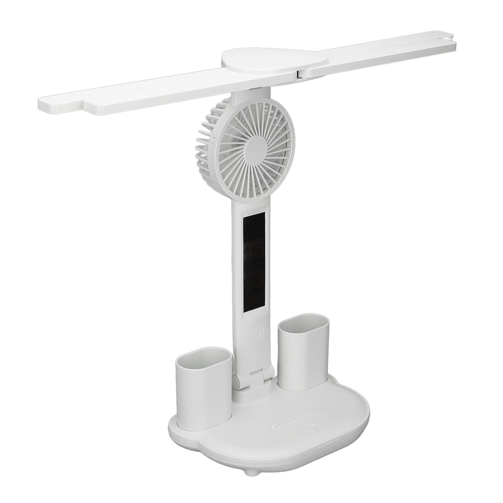 4 Arms Foldable Desk Lamp with Fan Rechargeable 3 Colors Adjustable LED Desk view 4