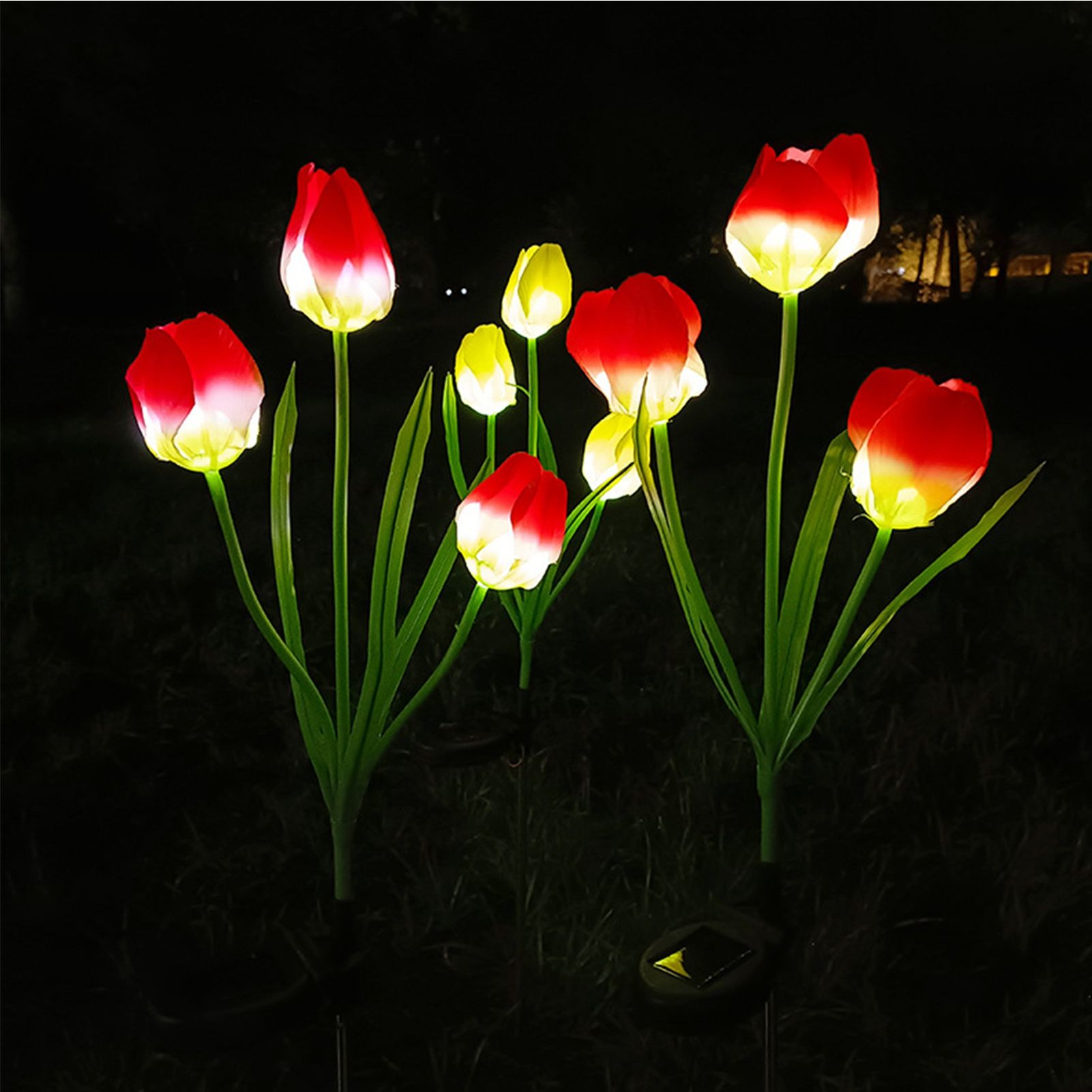 Solar Tulip Garden Light 3 Branches Waterproof Outdoor Solar Tulip Flower LED view 9