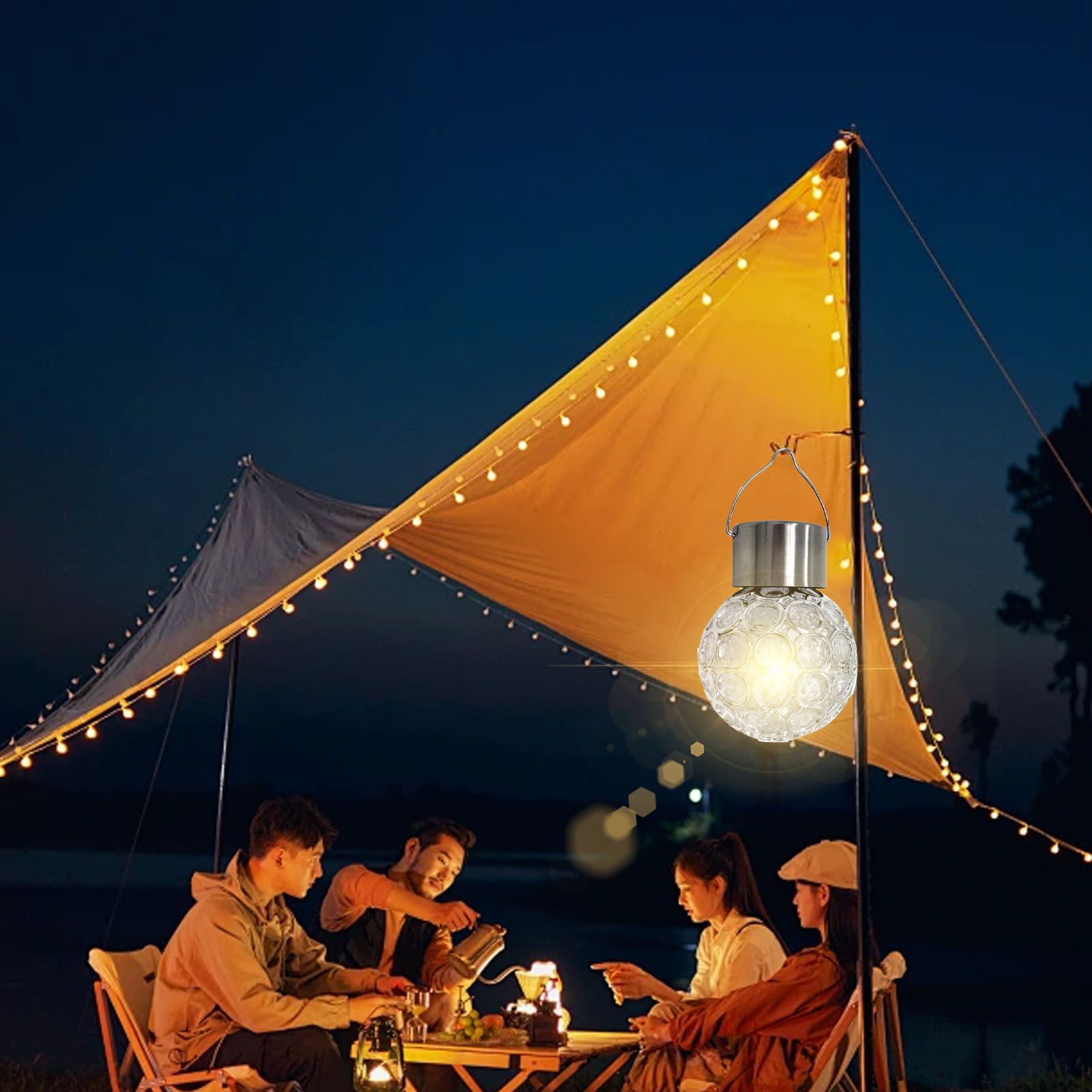 Solar Outdoor Hanging Light Waterproof Decorative Garden Decoration White Lighting view 8