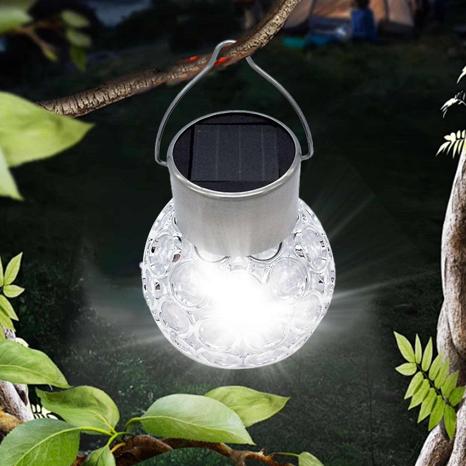 Solar Outdoor Hanging Light Waterproof Decorative Garden Decoration White Lighting view 9
