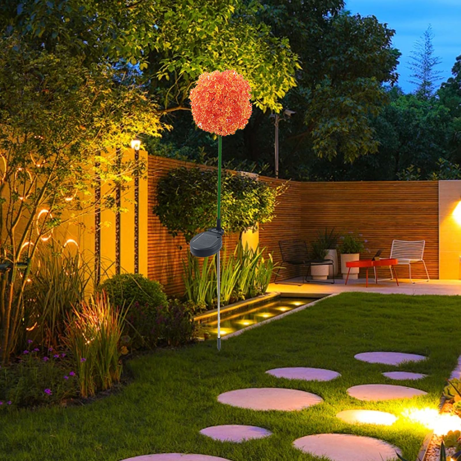 Solar Ball Light Outdoor Waterproof Garden Flower Spot Light Decorative for view 8