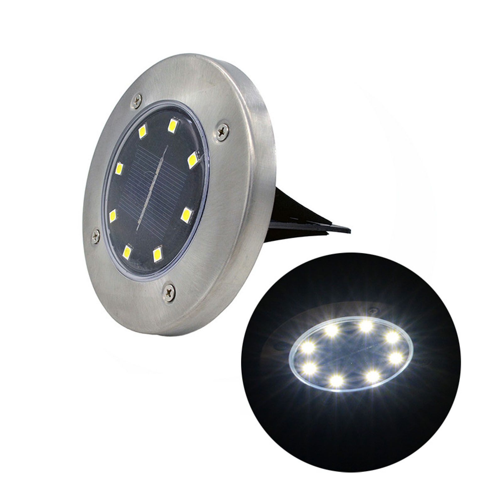 LED Solar Ground Light IP65 Waterproof Dark Sensing Auto On Off Decorative view 3