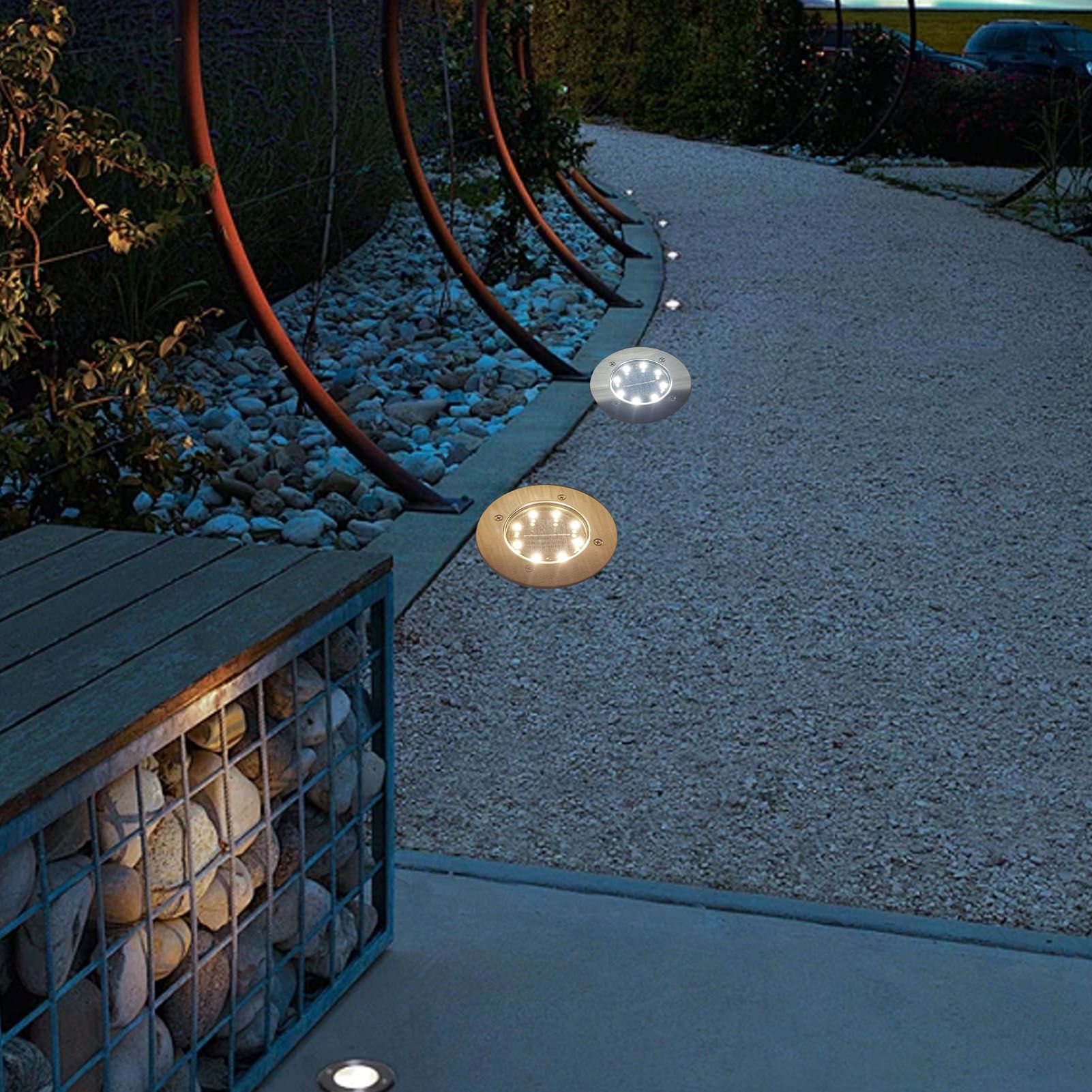LED Solar Ground Light IP65 Waterproof Dark Sensing Auto On Off Decorative view 9