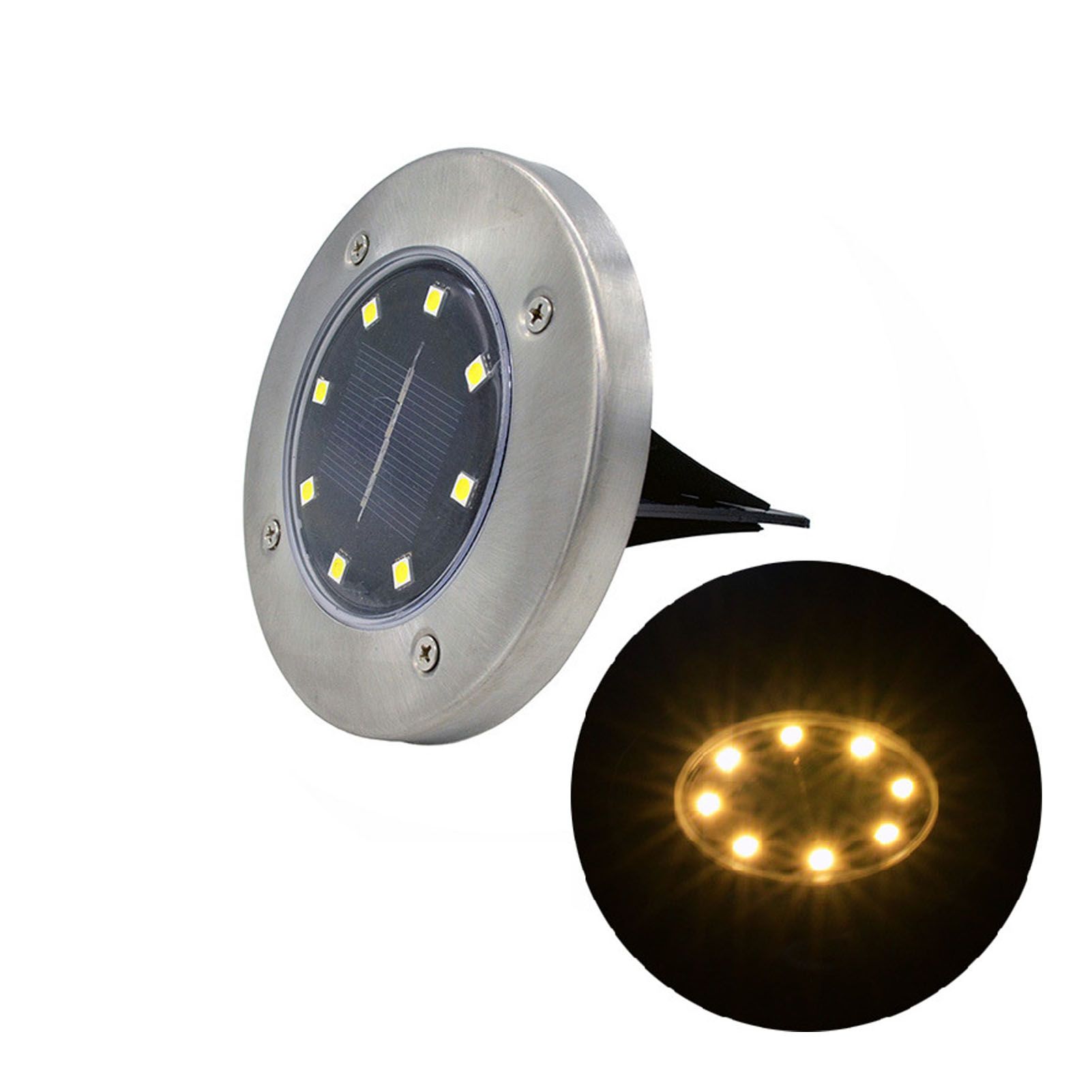 LED Solar Ground Light IP65 Waterproof Dark Sensing Auto On Off Decorative view 3