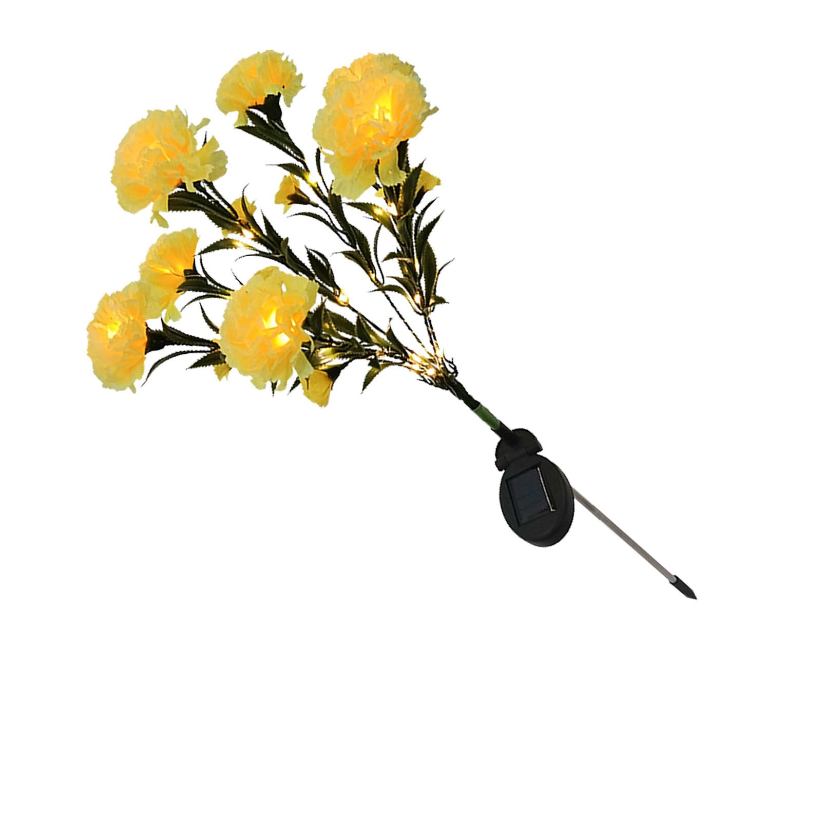 Solar Flower Lights LED Carnation Shaped Waterproof Decorative Light for view 4