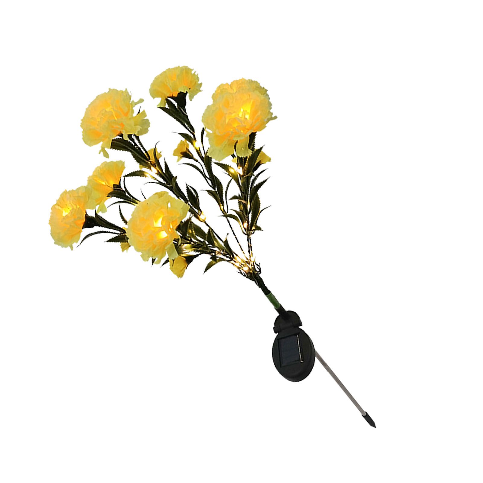 Solar Flower Lights LED Carnation Shaped Waterproof Decorative Light for view 6
