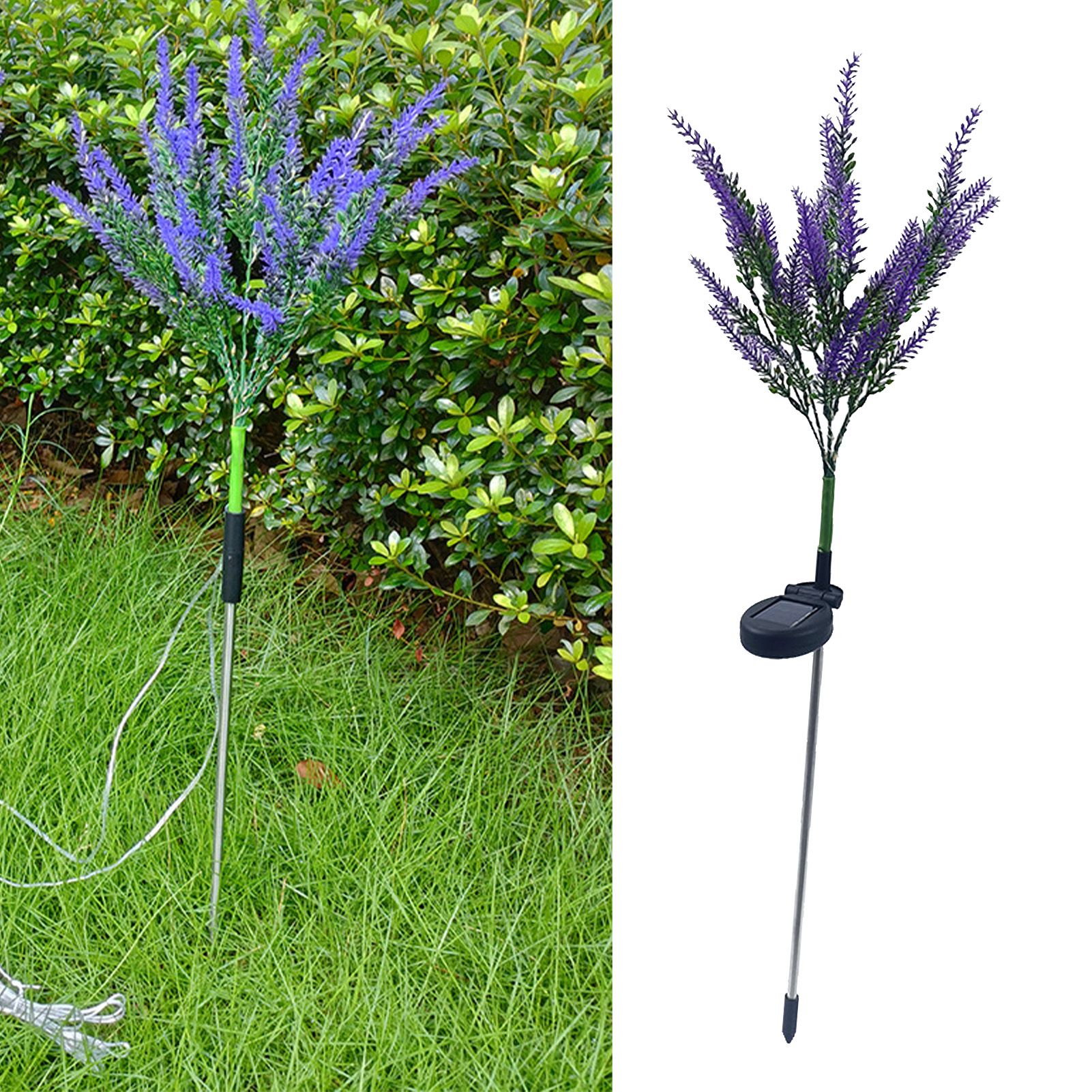 Solar Garden Light LED Decorative Lavender Shaped IP55 Waterproof Flower Lamp view 8