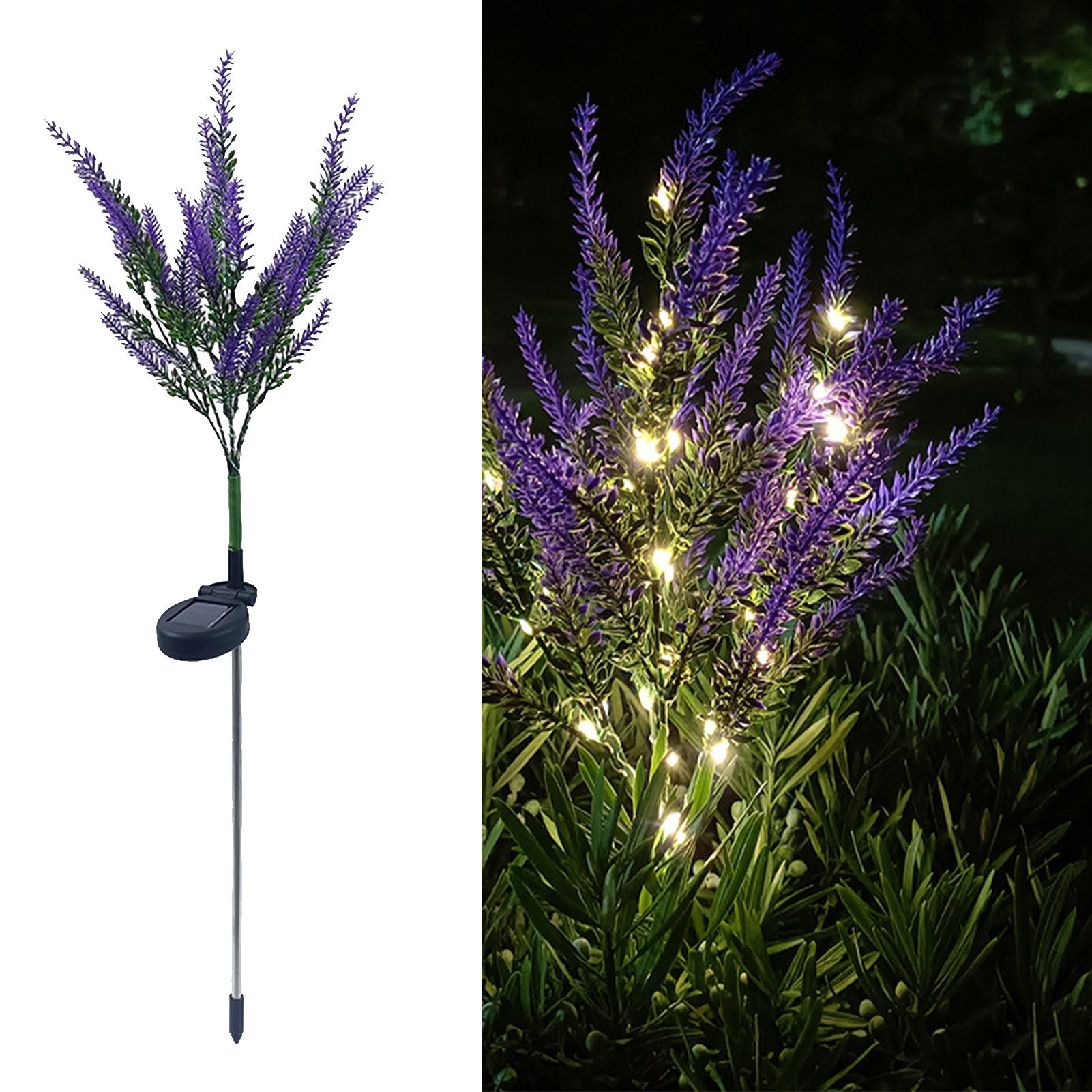 Solar Garden Light LED Decorative Lavender Shaped IP55 Waterproof Flower Lamp view 9