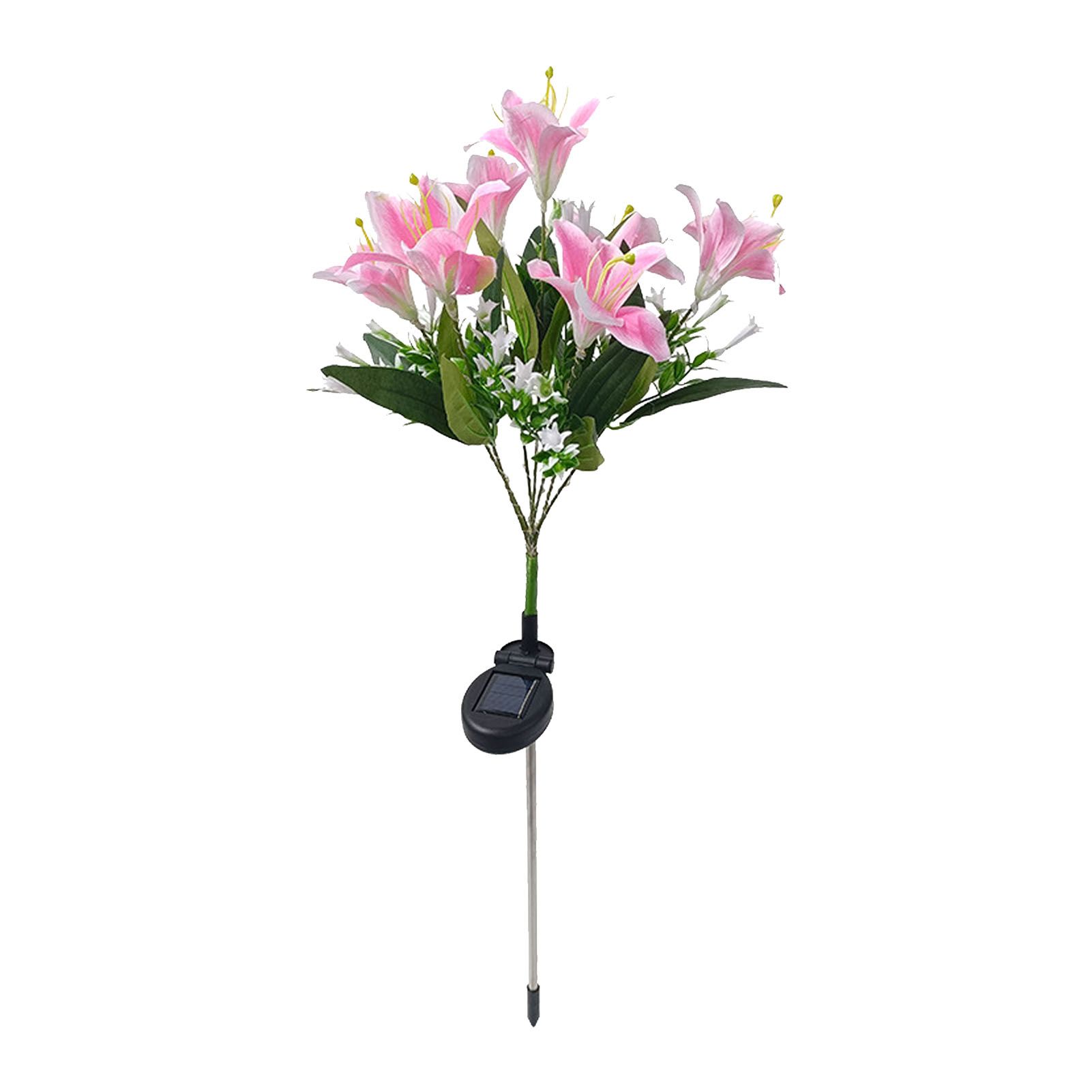 Outdoor Solar Lily Night Light Emulate Outdoor Solar Powered LED Lily Light view 3