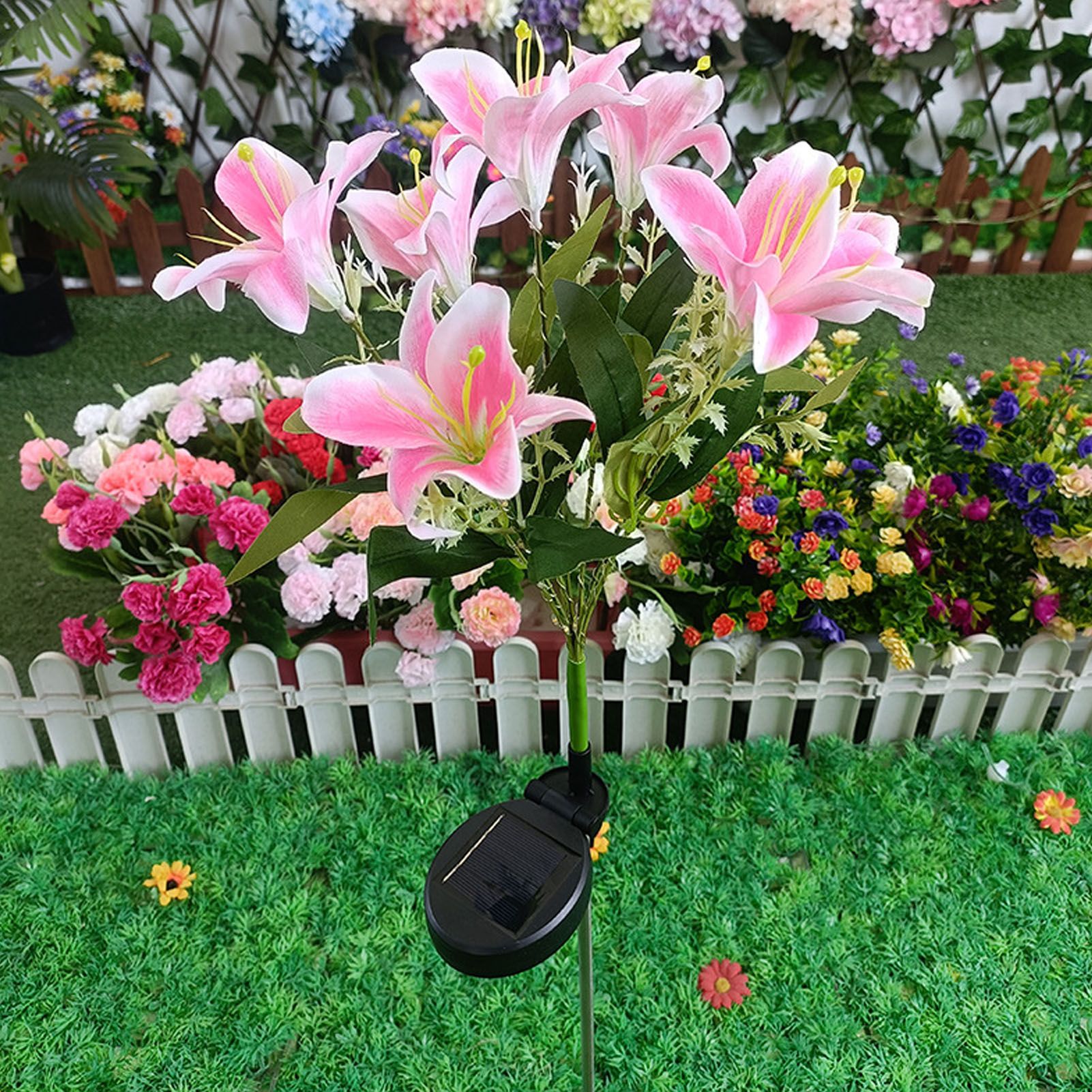 Outdoor Solar Lily Night Light Emulate Outdoor Solar Powered LED Lily Light view 9