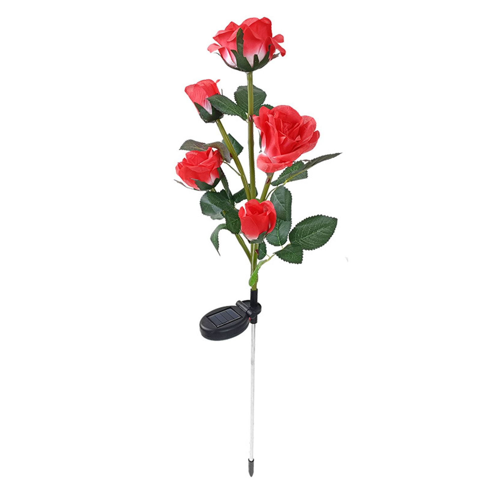 Solar Garden Lights with 5 Red Roses High Simulation Decorative LED Solar view 3