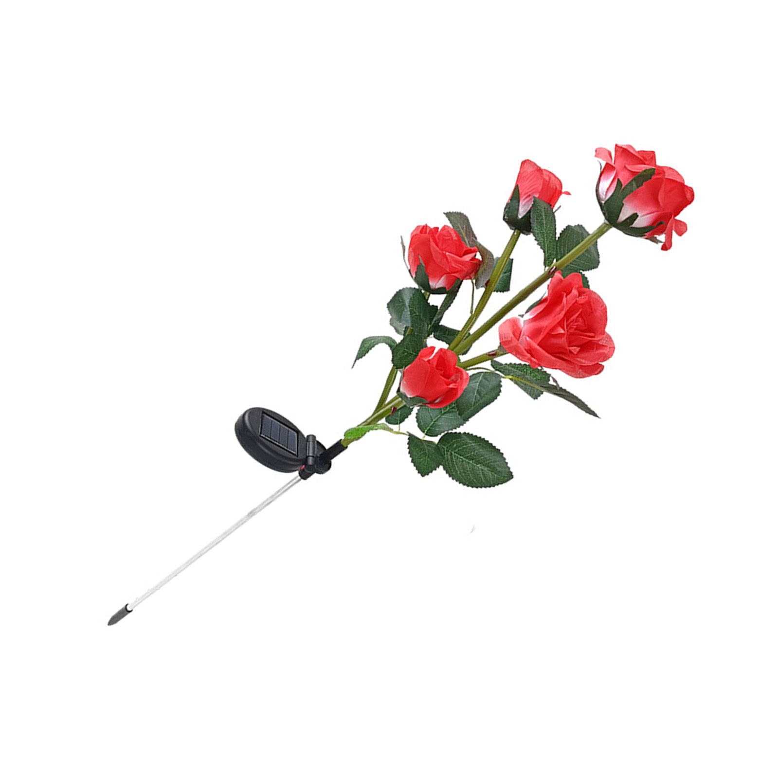 Solar Garden Lights with 5 Red Roses High Simulation Decorative LED Solar view 6