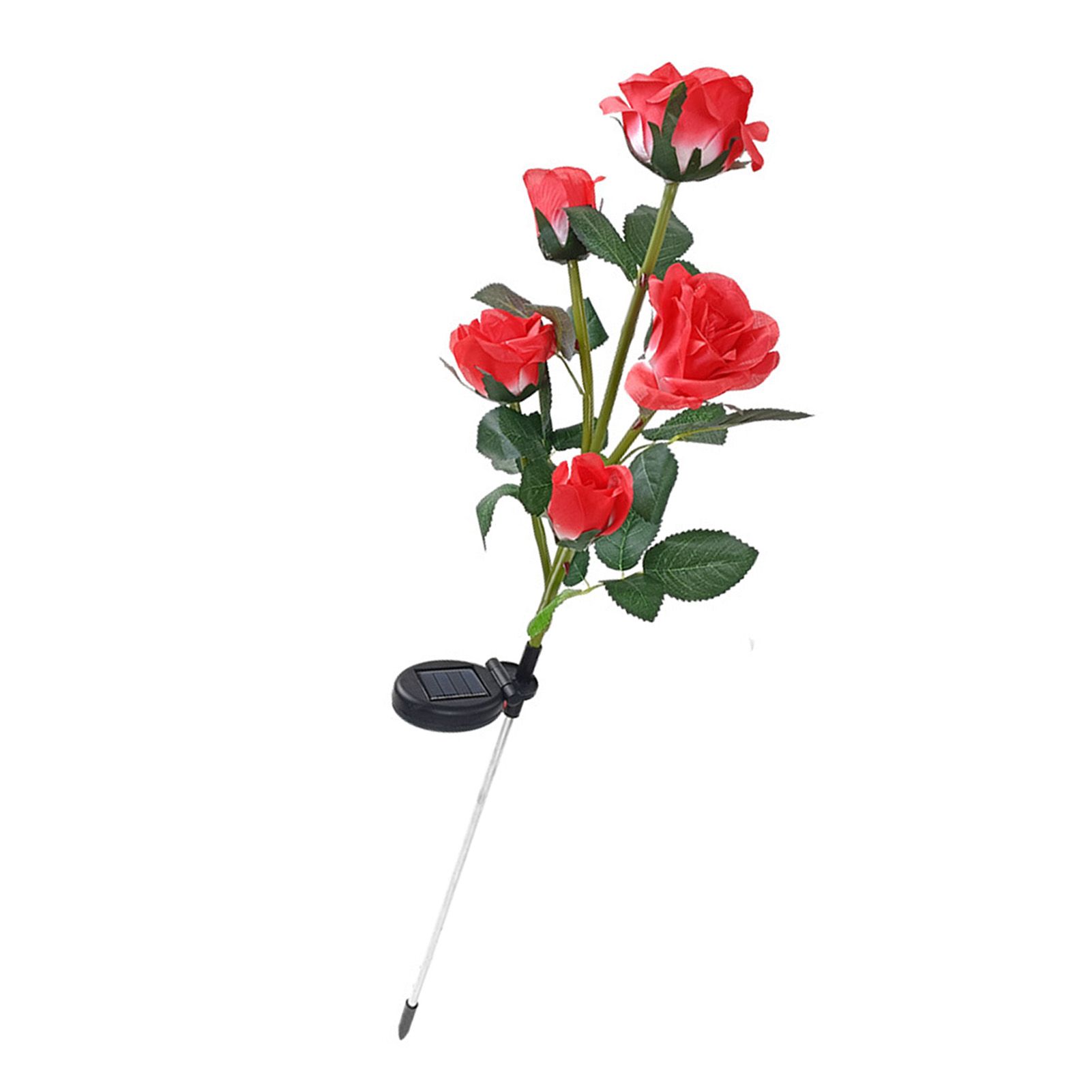 Solar Garden Lights with 5 Red Roses High Simulation Decorative LED Solar view 8