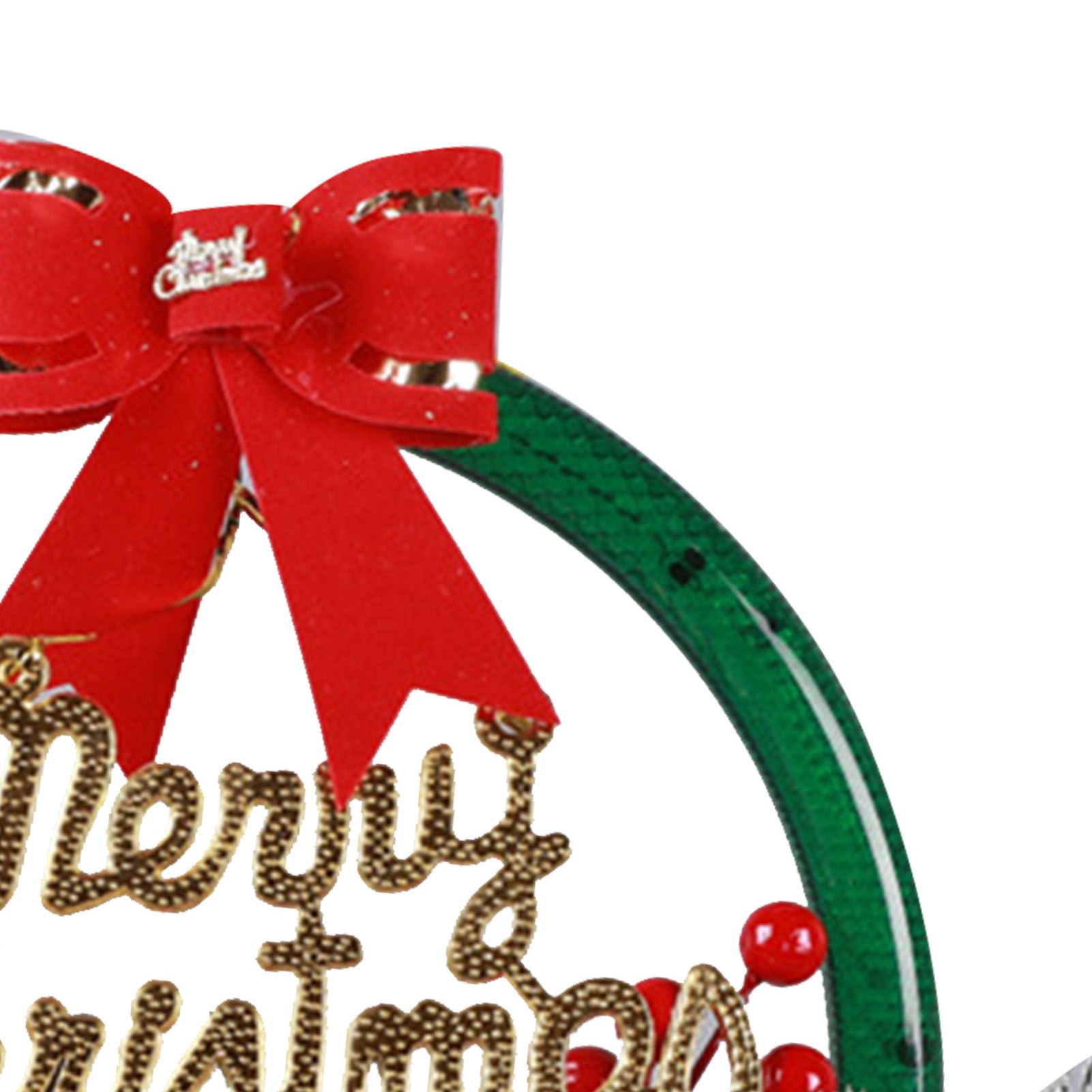 Christmas Wreath Light Decoration Artificial Red Berry Pine Needle LED Lighted view 2