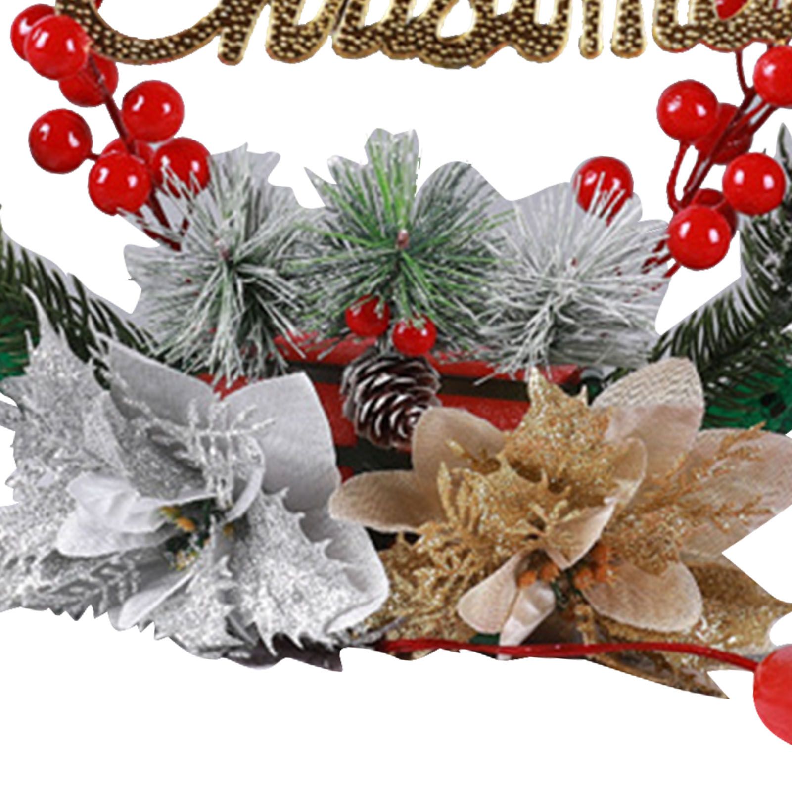 Christmas Wreath Light Decoration Artificial Red Berry Pine Needle LED Lighted view 7