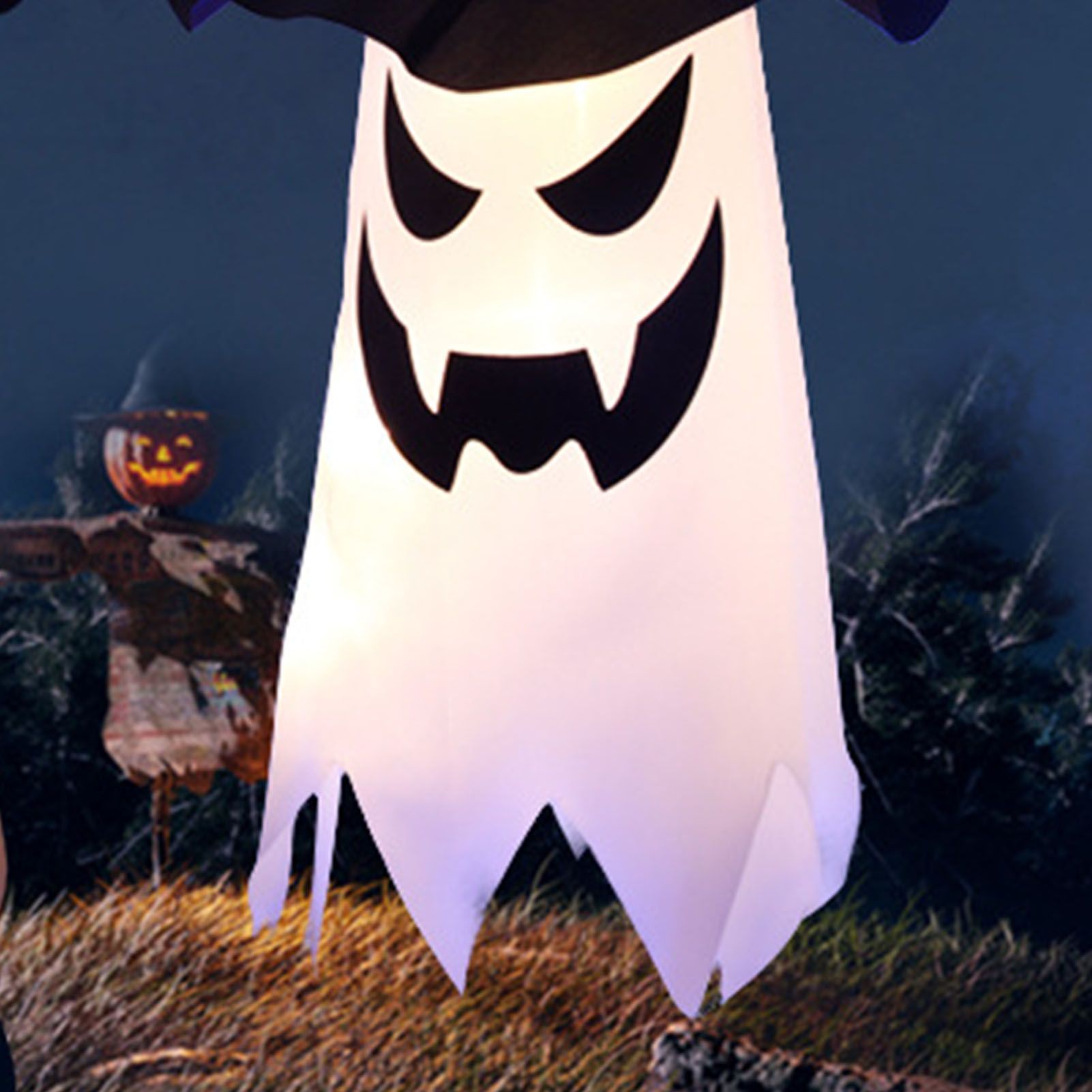 Wizard Hat Ghost Light Hanging Decorative LED Lamp for Garden Yard Halloween view 7